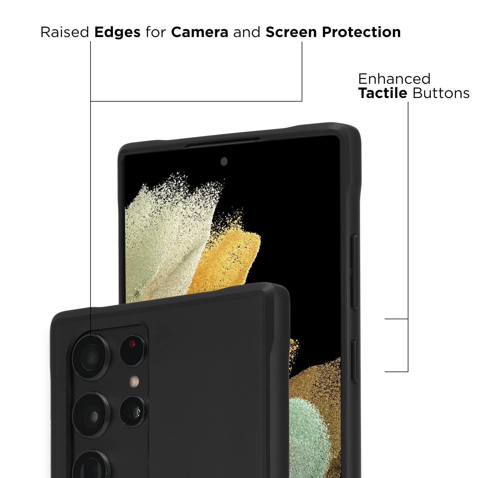 Case Mate   Tough Series   Case For Samsung Galaxy S22 Ultra   10 Ft Drop Protection   6.8 Inch   Tough Black
