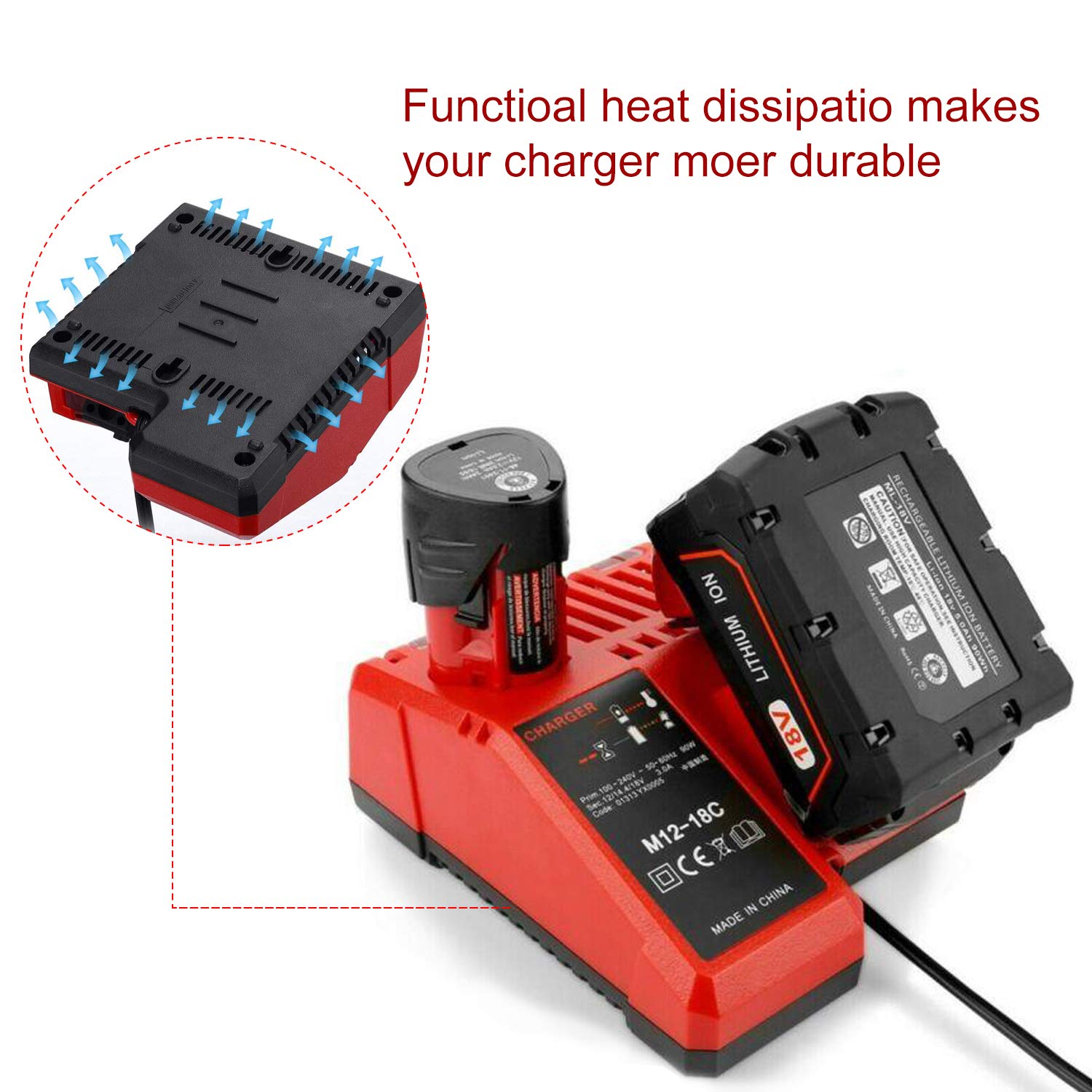 Replacement Charger For Mk12 & For Mk18 Rapid Charger For Mk 12V 18V Xc Lithium Ion Tools Battery Power Charger