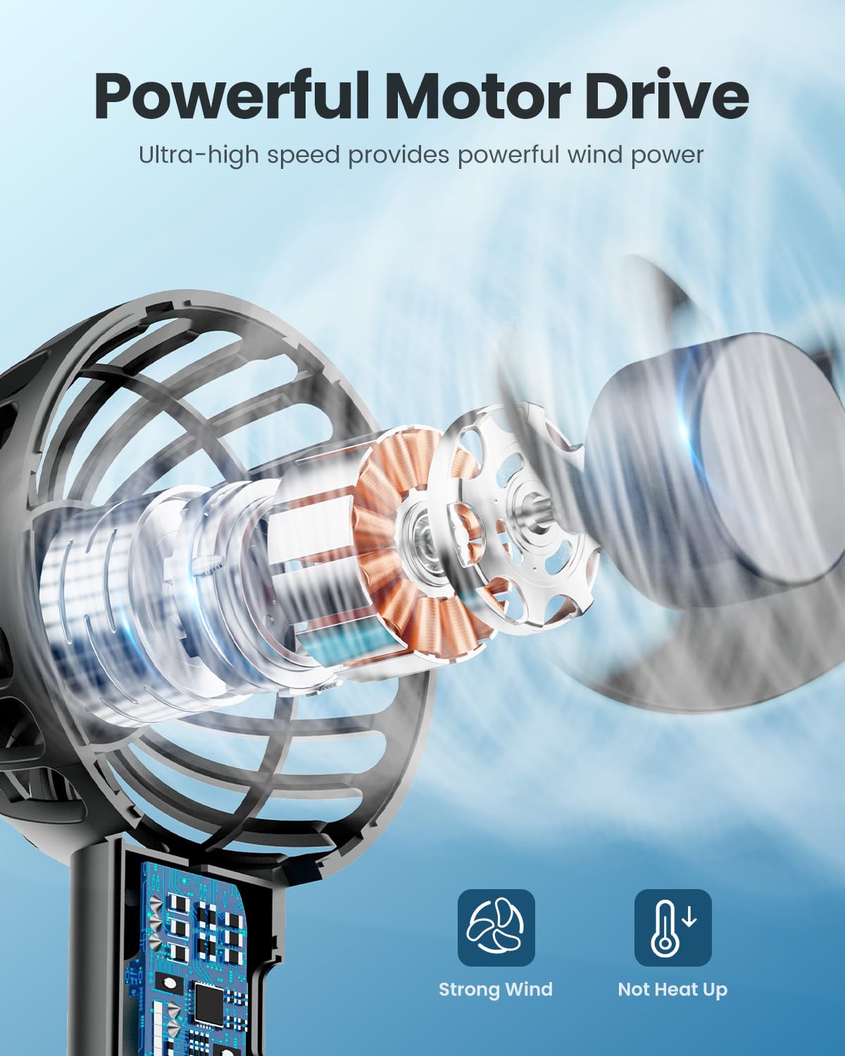 Gaiatop Mini Portable Fan, Powerful Handheld Fan, Cute Design 3 Speed Personal Small Desk Fan With Base, Lightweight Makeup Usb