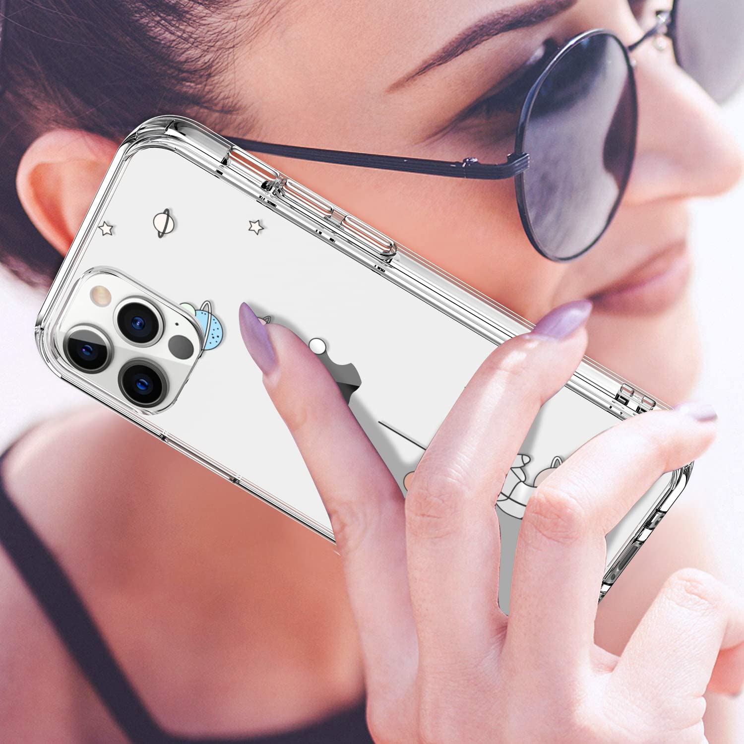 Luhouri Designed For Iphone 12 Pro Max Case With Screen Protector - Slim Fit, Sturdy Clear Acrylic Cover For Women And Girls - P