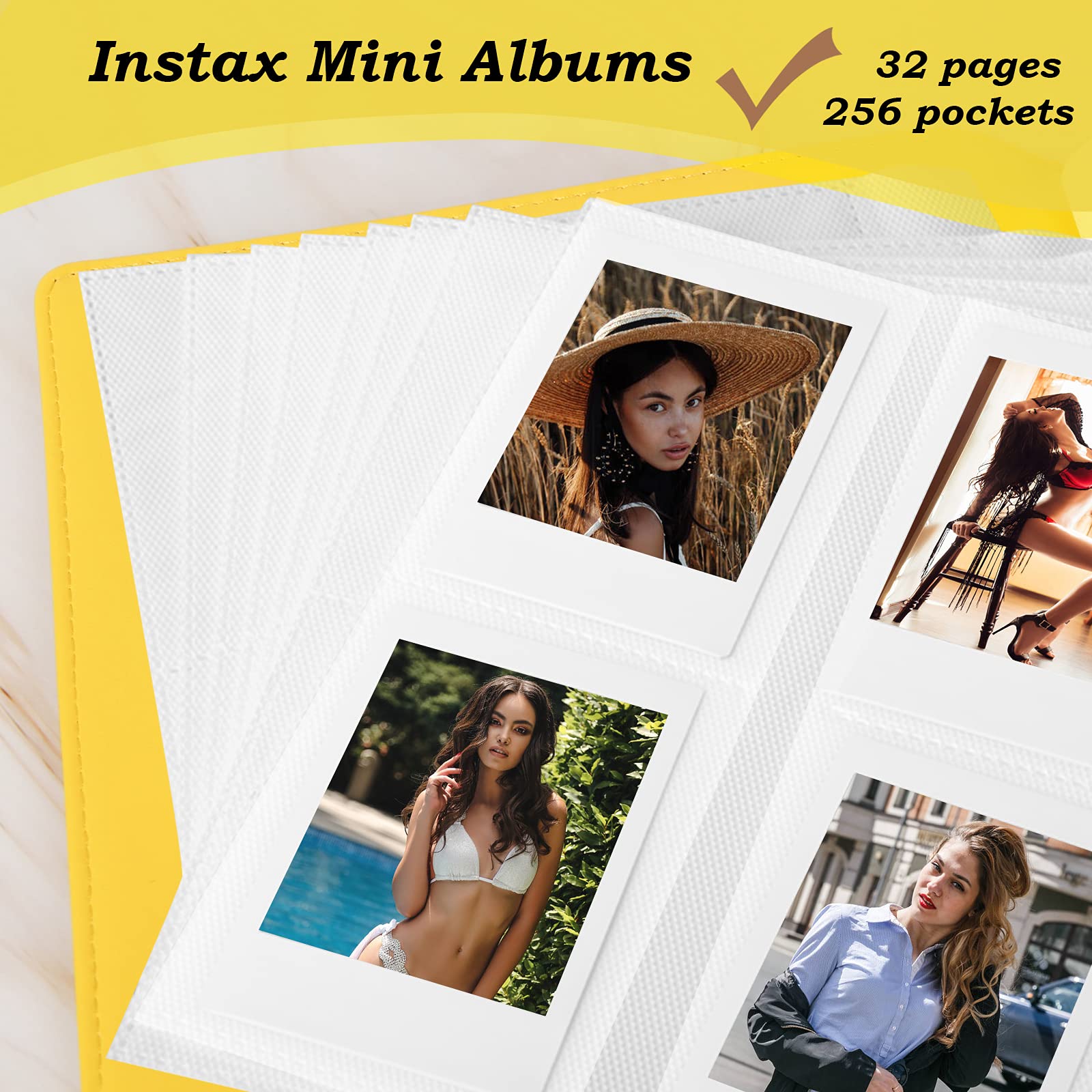 256 Pockets Mini Photo Album For Polaroid Pictures,Compatible With Fujifilm Instax Mini 12 11 9 8+ 8 7S 99 90 70 50S 40 26 25 Ev