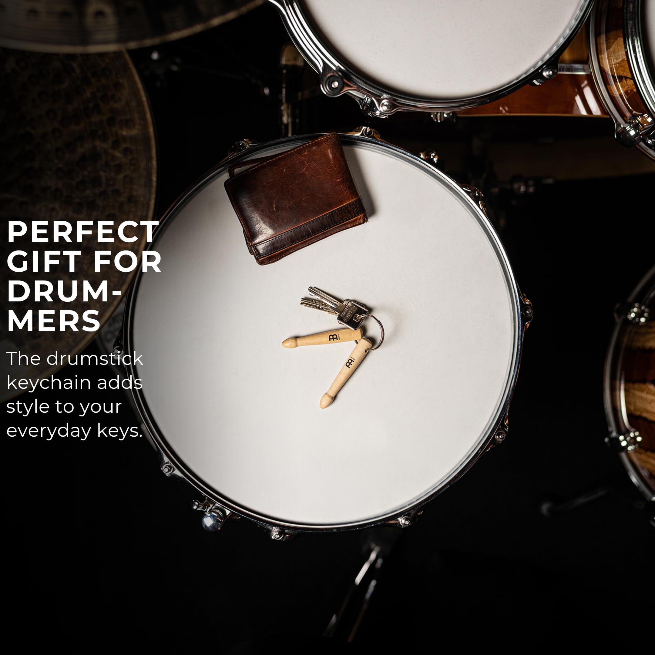 Meinl Stick & Brush Drumstick Keychain, Maple - A Fun Way To Keep Up With Your Important Keys And Stay Connected To Your Instrum