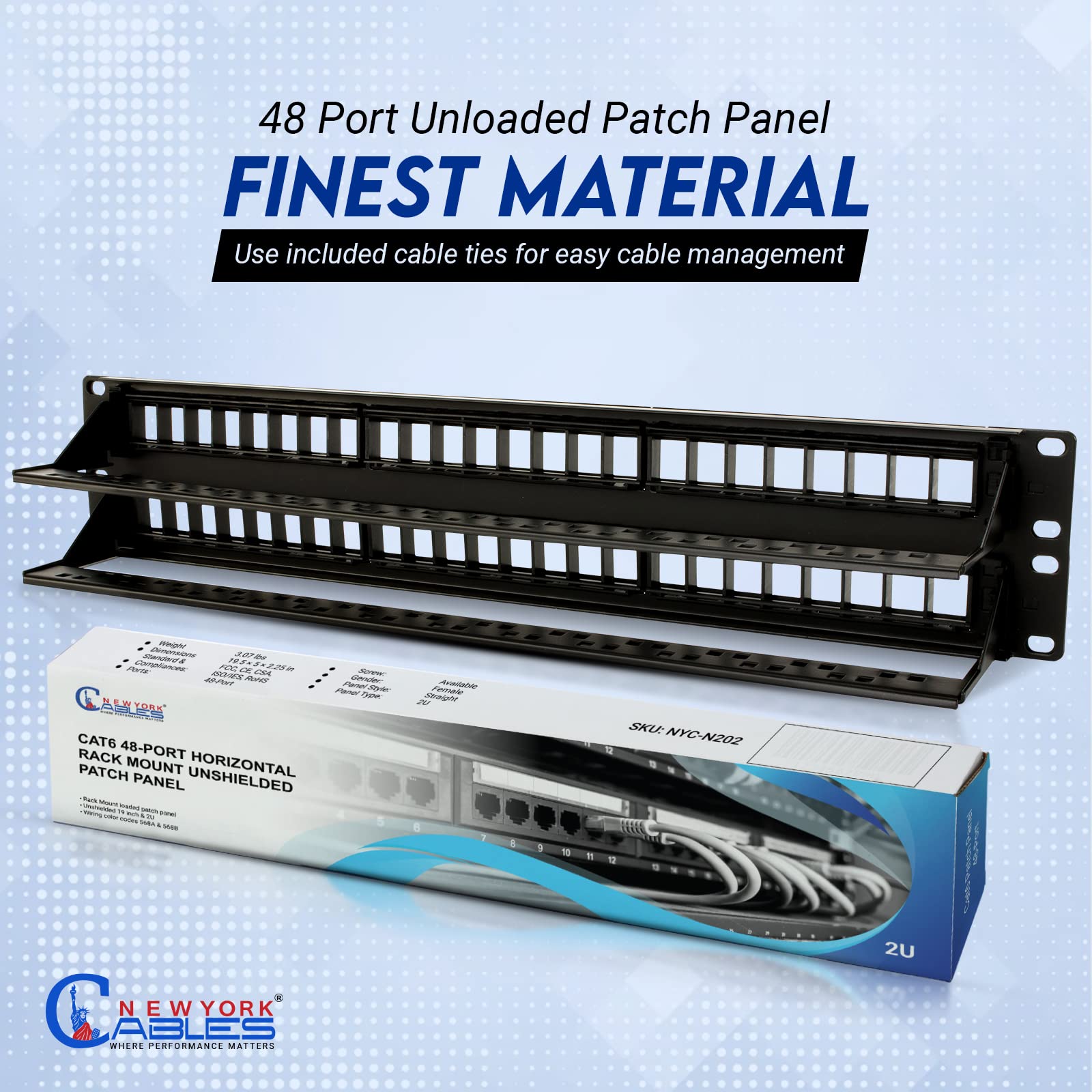 Newyork Cables� Blank Keystone/Patch Panel Network Patch Panel For Data Centers, Offices, And Server Rooms (Unloaded, 48 Port Patch Pannel Unloaded)