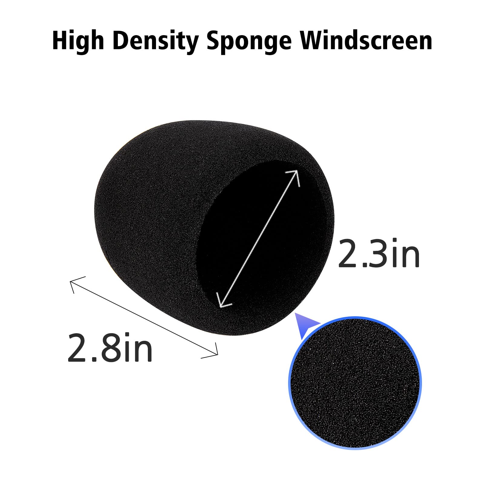 SUNMON Microphone Foam Windscreen Cover for Blue Yeti & Yeti Pro - Black Foam
