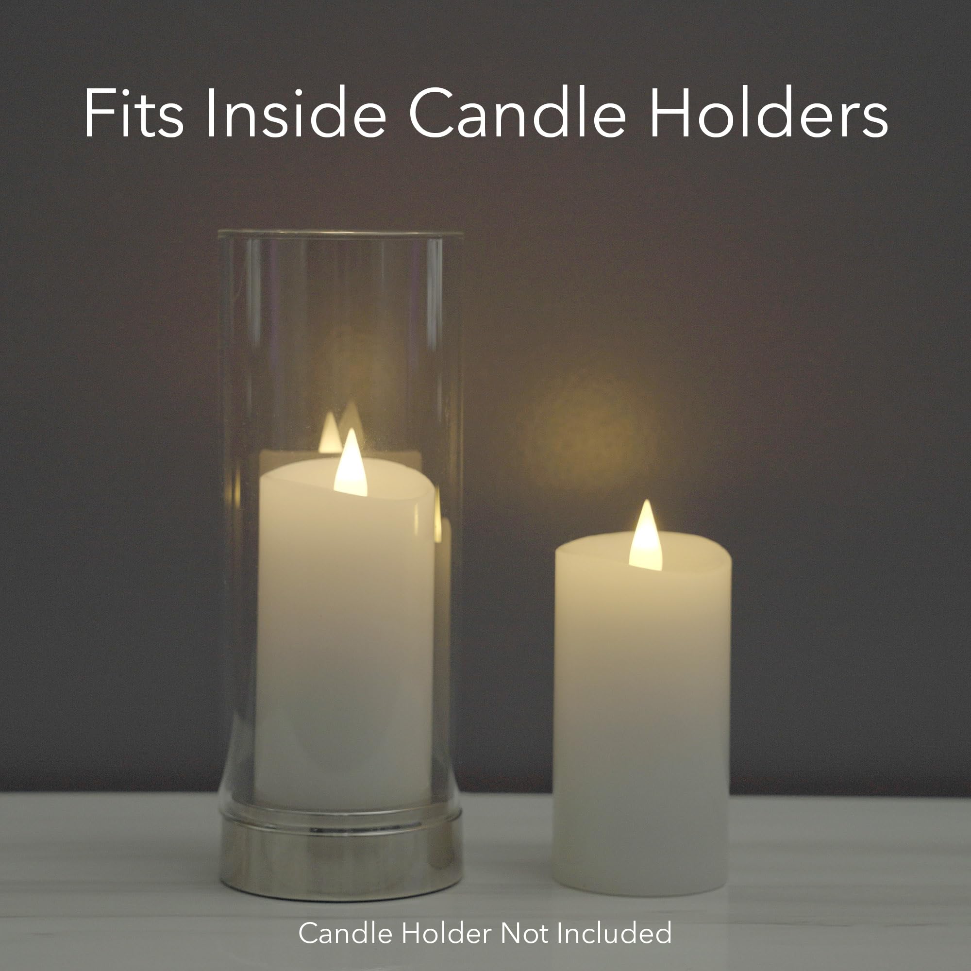 Softflame Flameless Candle Set  2.25''X 4.2''White Set Of 2   Flickering Moving Flame Pillar Candle, Includes Remote Control   R