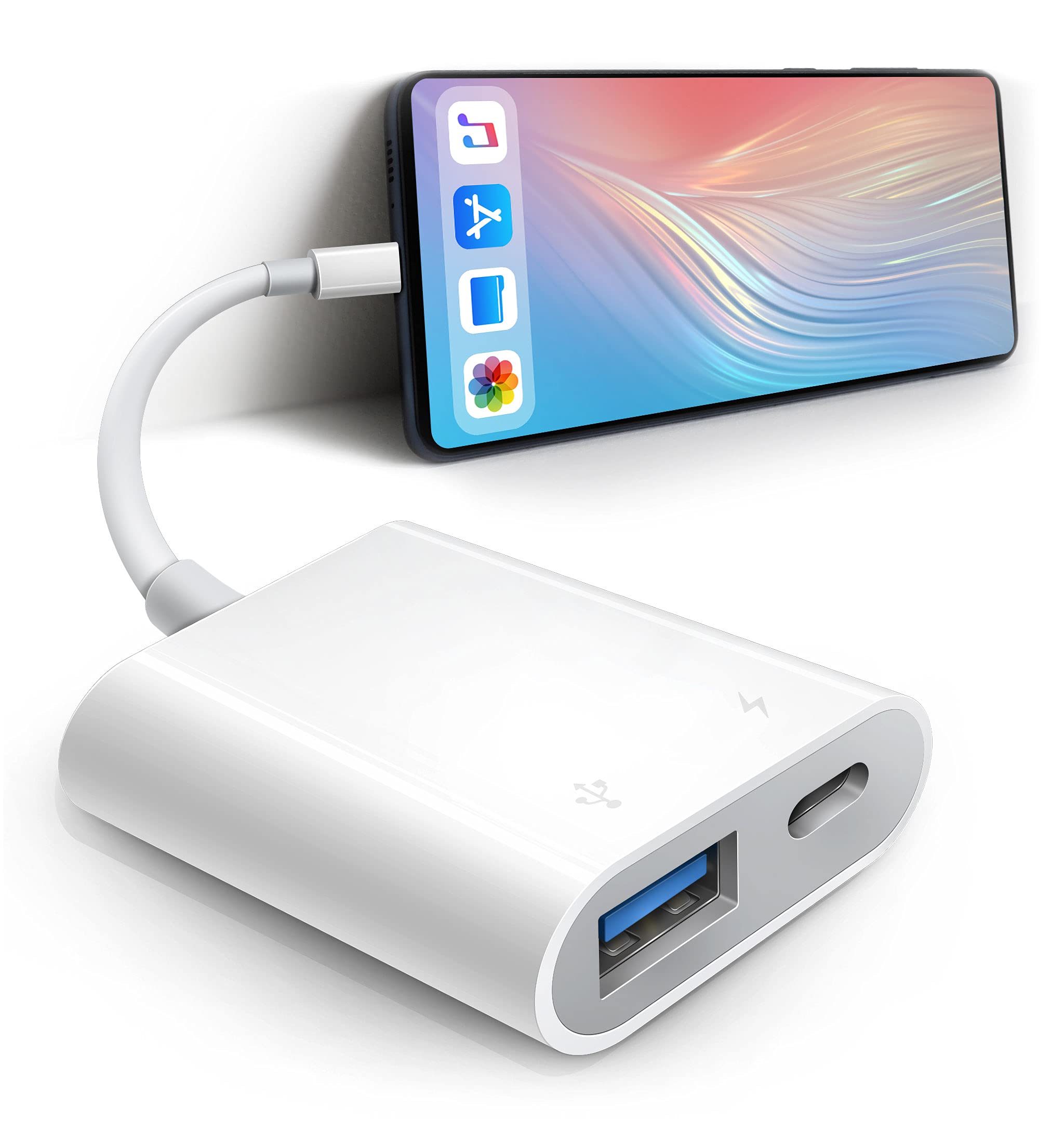 Bqbersyn Usb Adapter For Ipad/Iphone, Lightning To Usb Female Otg Adapter Compatible With Sd Card Reader/Usb Flash Drive/Microph