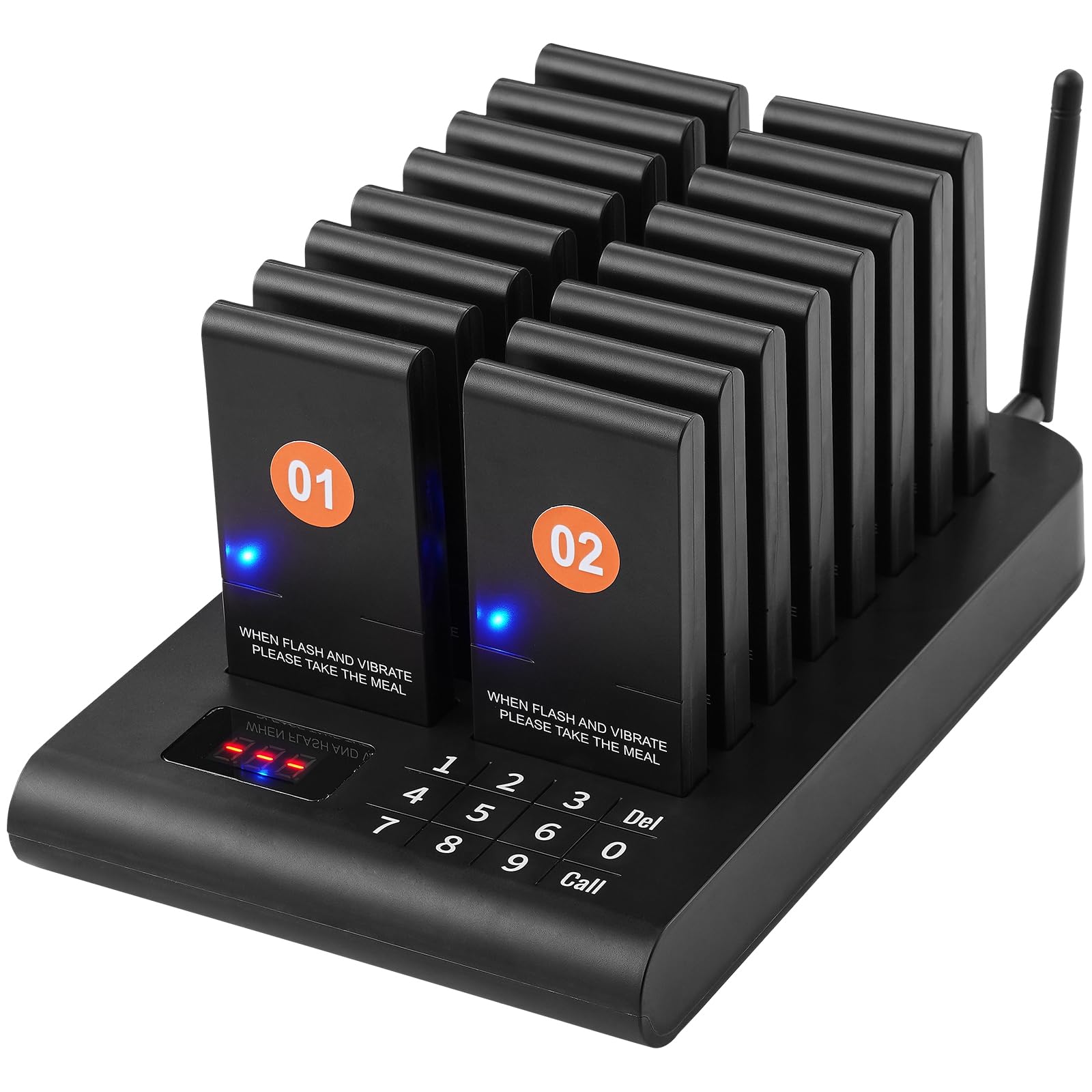 VEVOR Restaurant Pager System, Wireless 500m Long Range Lineup Waiting Queue Signal, Guest Customer Calling Beepers with Vibrati