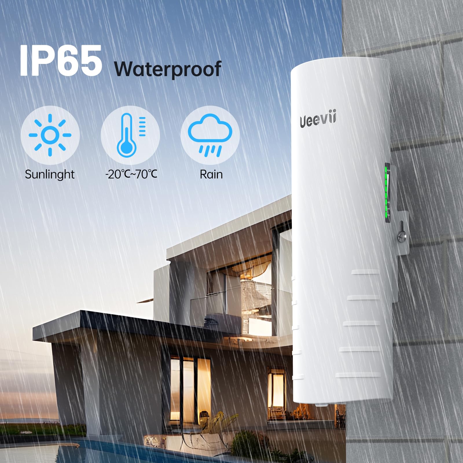 Wireless Bridge For Easy Network Expansion,5.8G Point To Point Extending Wi Fi To Outbuildings,Outdoor Wi Fi Network Bridge W/ 1000Mbps Rj45Port And 16Dbi Antenna,Poe Powered, Ip65 Waterproof, 2 Pack