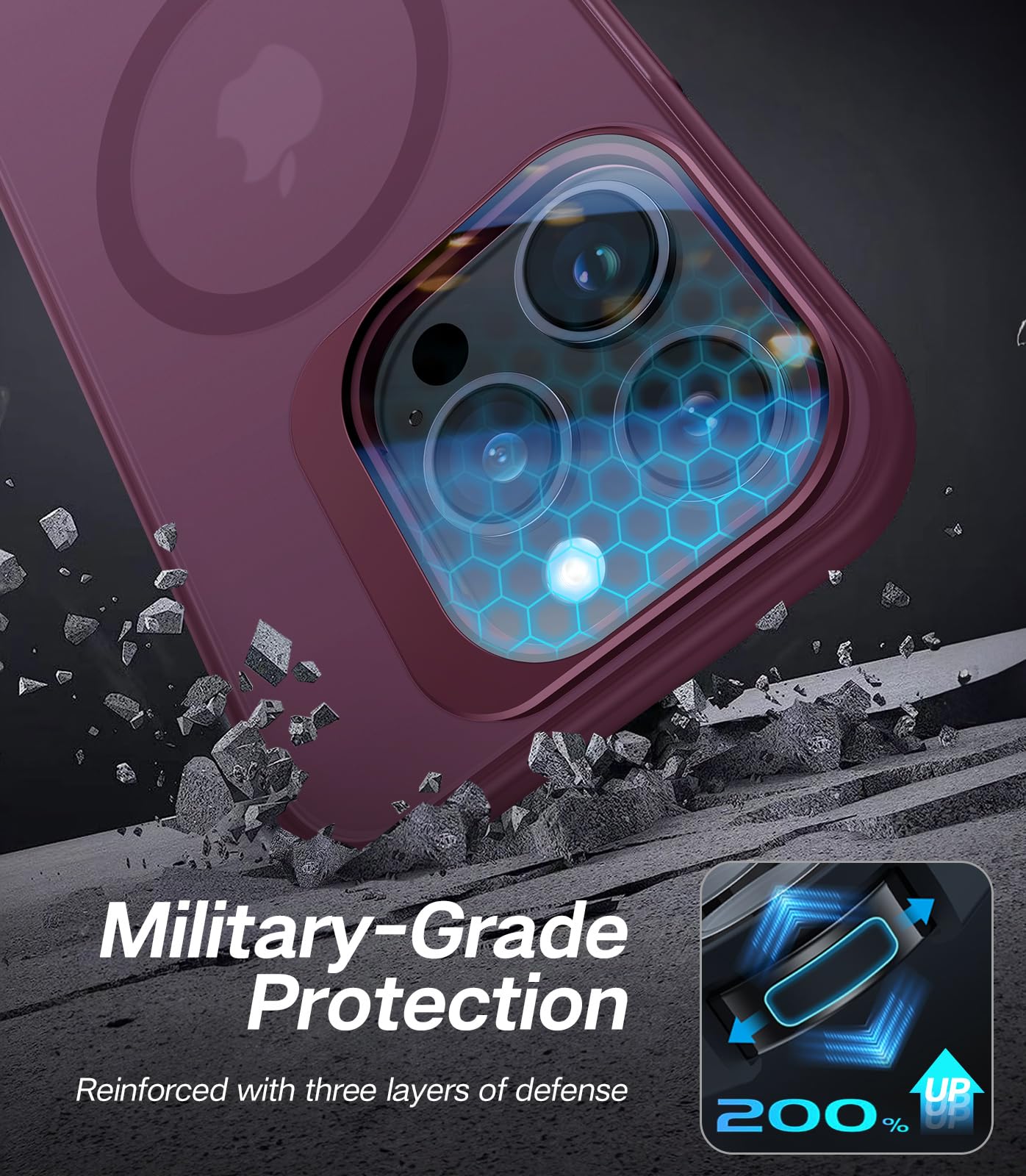 Vofata For Iphone 14 Pro Max Case With Metal Camera Stand [Built In 9H Camera Lens Protector][Compatible With Magsafe] Military