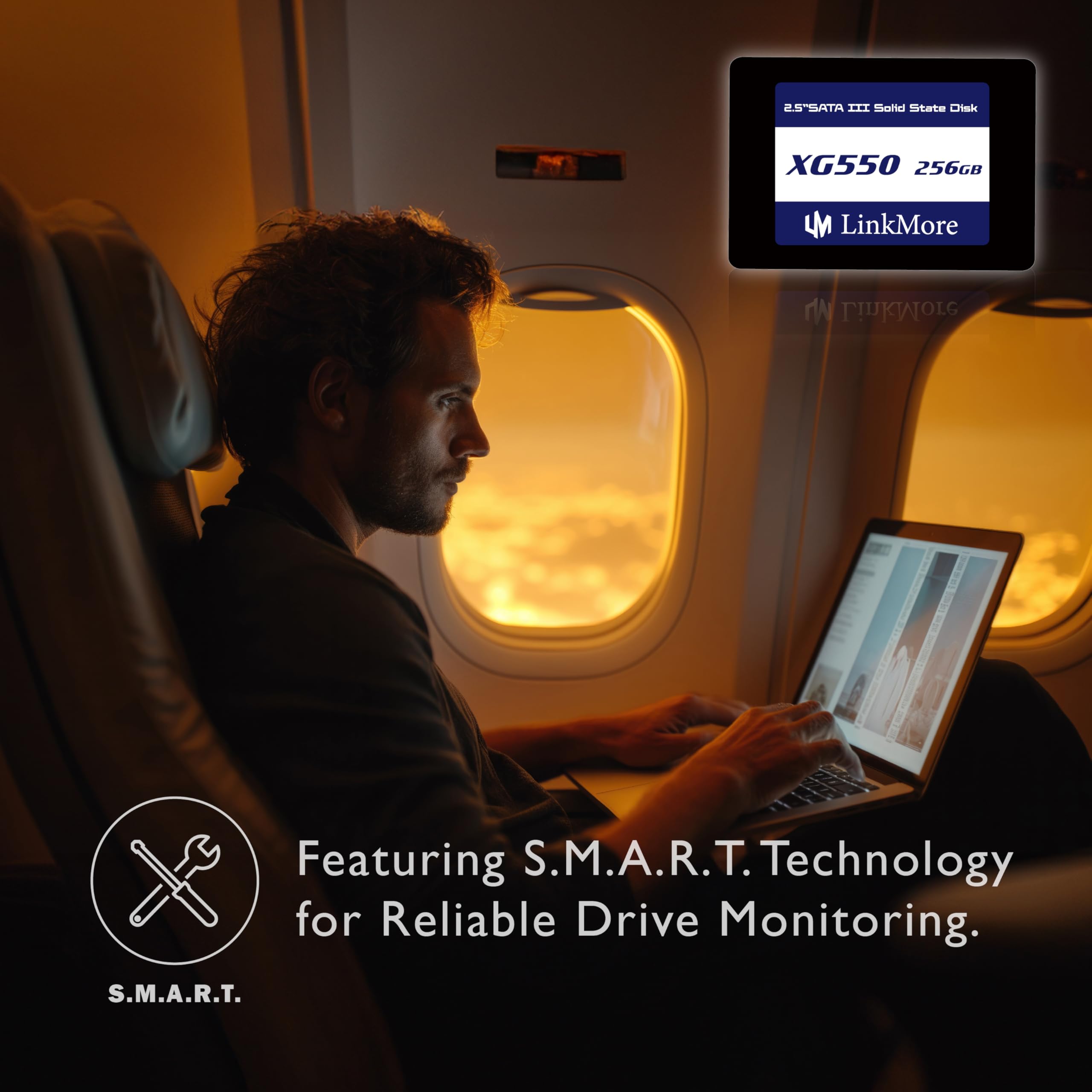 Linkmore Xg550 256Gb 2.5    Sata Iii (6Gb/S) Internal Ssd, Solid State Drive, Read Speed Up To 540Mb/S, 2.5 Inch For Laptop And