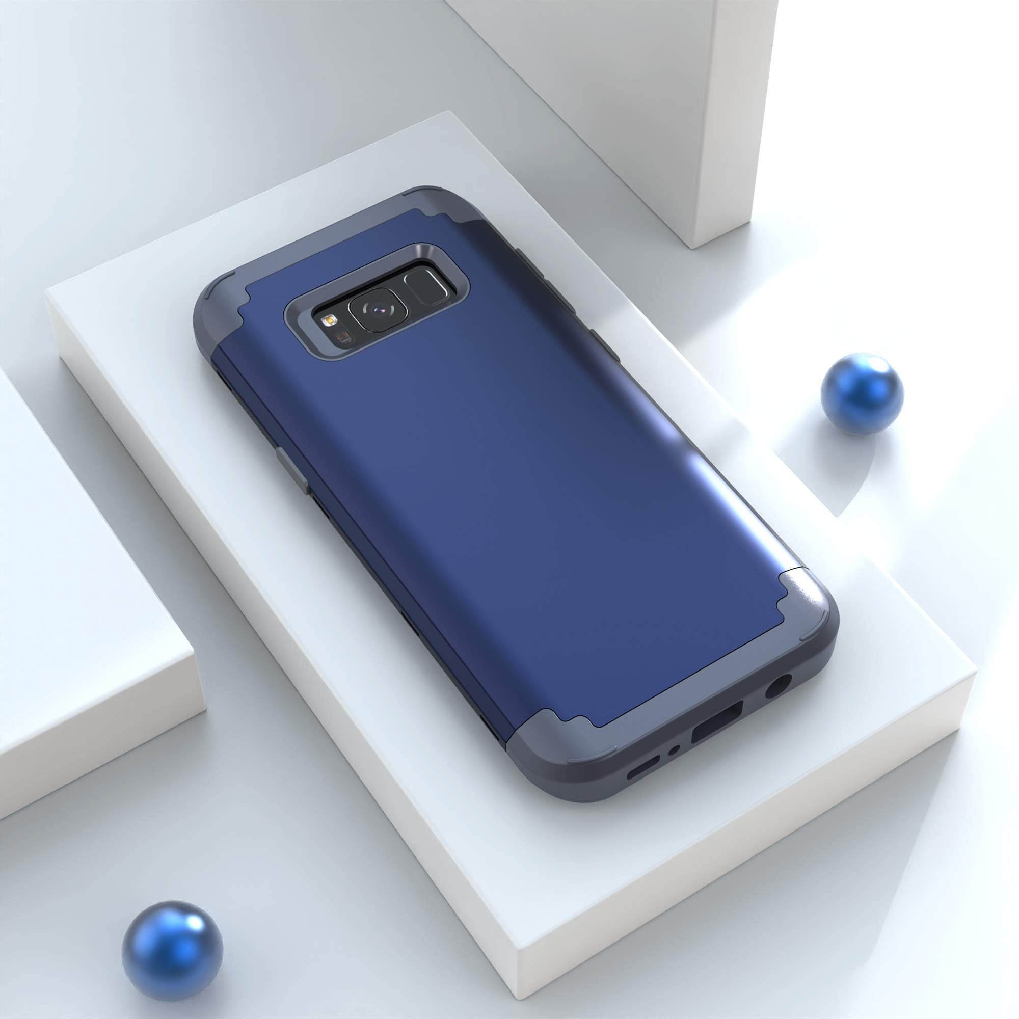 IDweel Galaxy Note 8 Case Shockproof Slim Hybrid Hard PC Silicone Blue 6.3 Inch