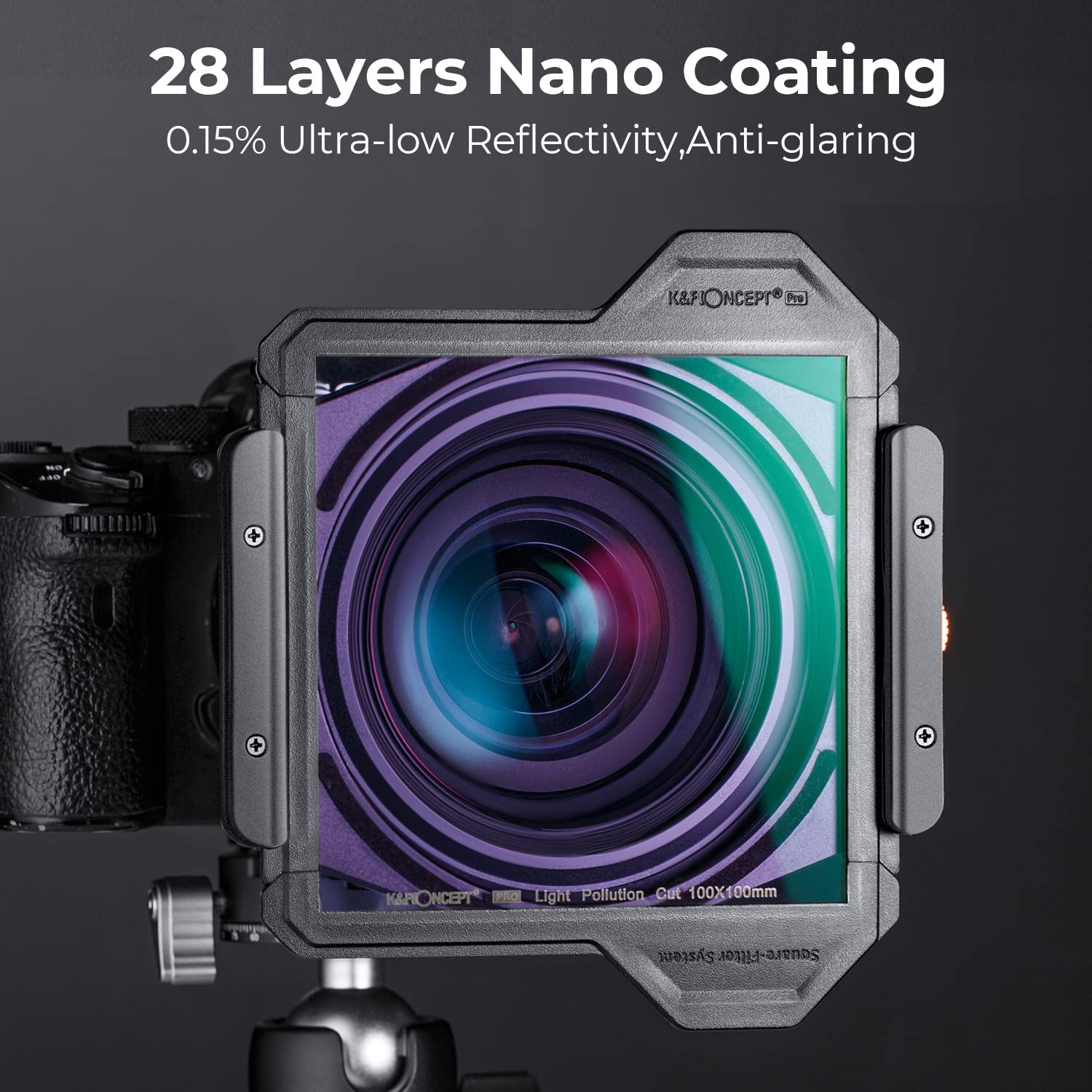 K&F Concept X-PRO Square Clear-Natural Night Filter Light Pollution Reduction 100x100mm Glass