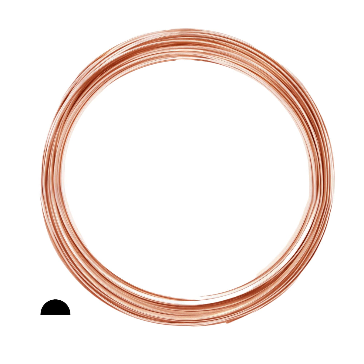 10 Gauge, 999 Pure Copper Wire (Half Round) Dead Soft Cda 110 Made In Usa   5Ft By Craft Wire