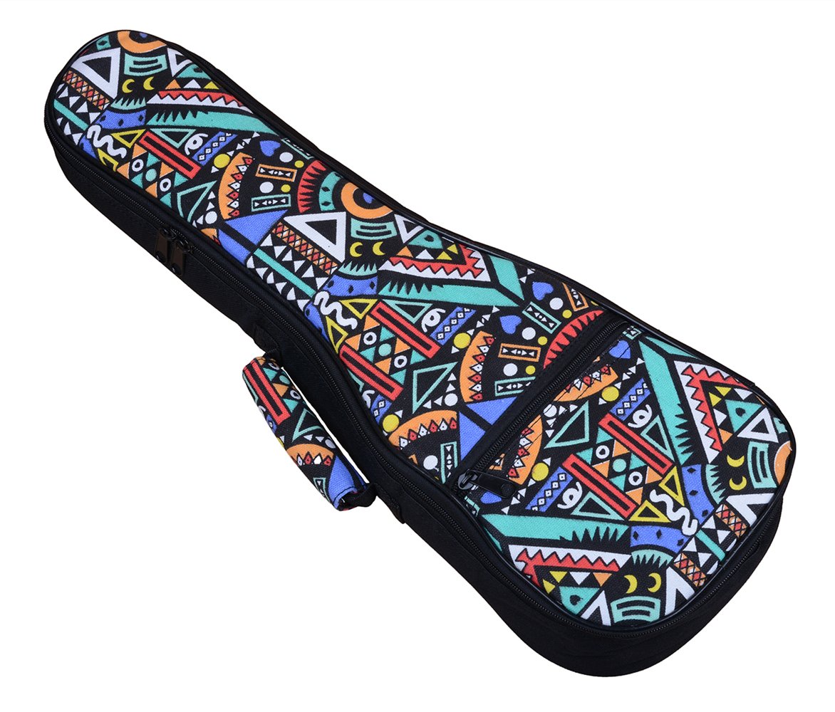 Hot Seal 10Mm Sponge Padding Waterproof Durable Colorful Conventional Ukulele Case Bag With Storage (21 Inch, Blue-Graffiti No.1
