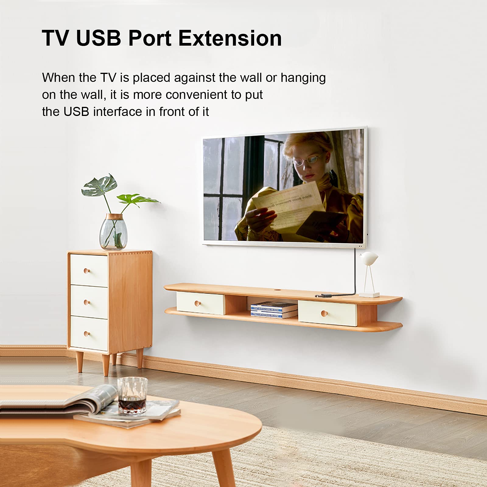 Oxsubor Superspeed Usb 3.0 Male To Female Extension Data Cable Left And Right Angle 2Pcs (20Cm,8In)