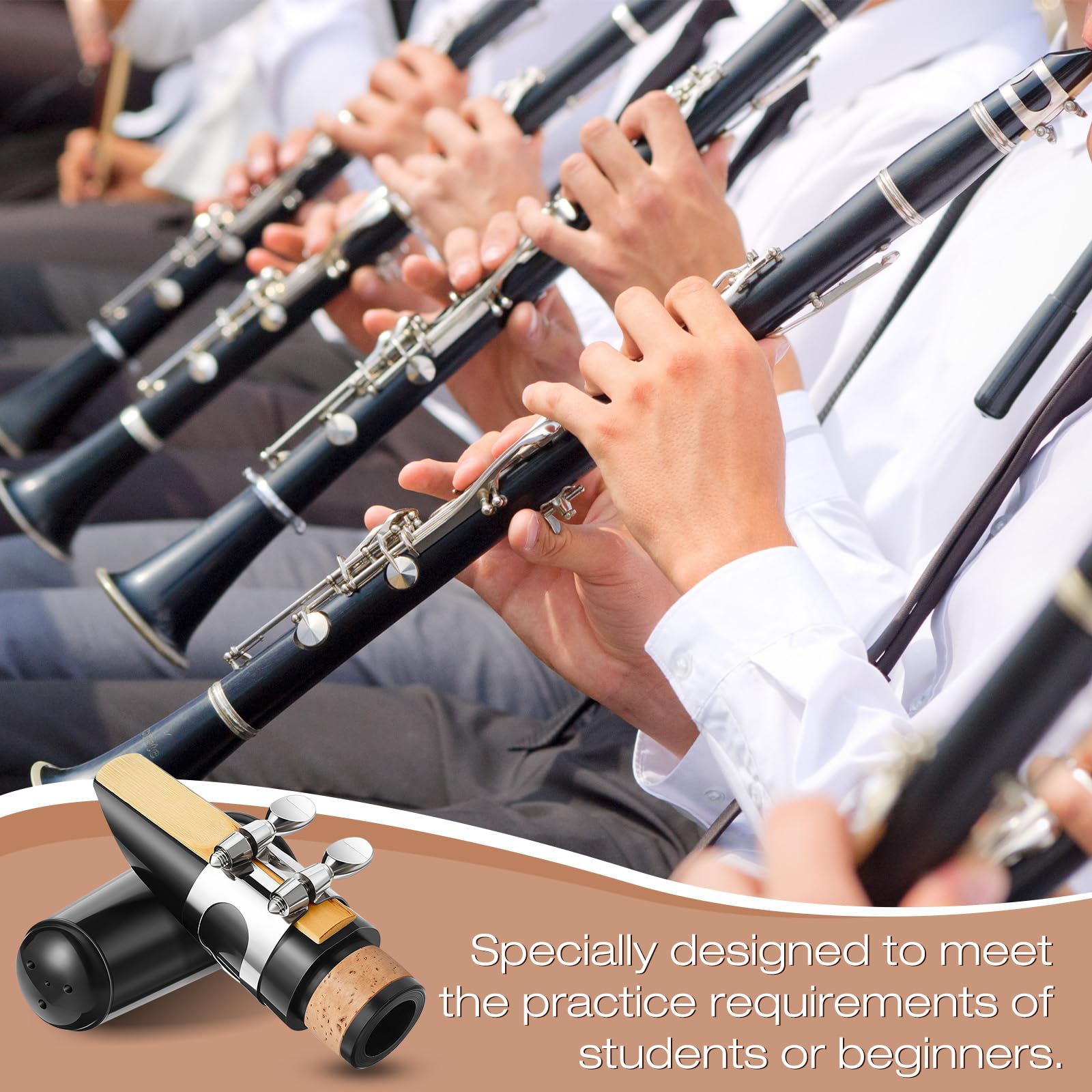 Boao 24 Pcs Clarinet Mouthpiece Kit Clarinet Reeds 2.5 Mouthpiece Kit With Ligature Plastic Cap Bb Accessory Strength Reeds With
