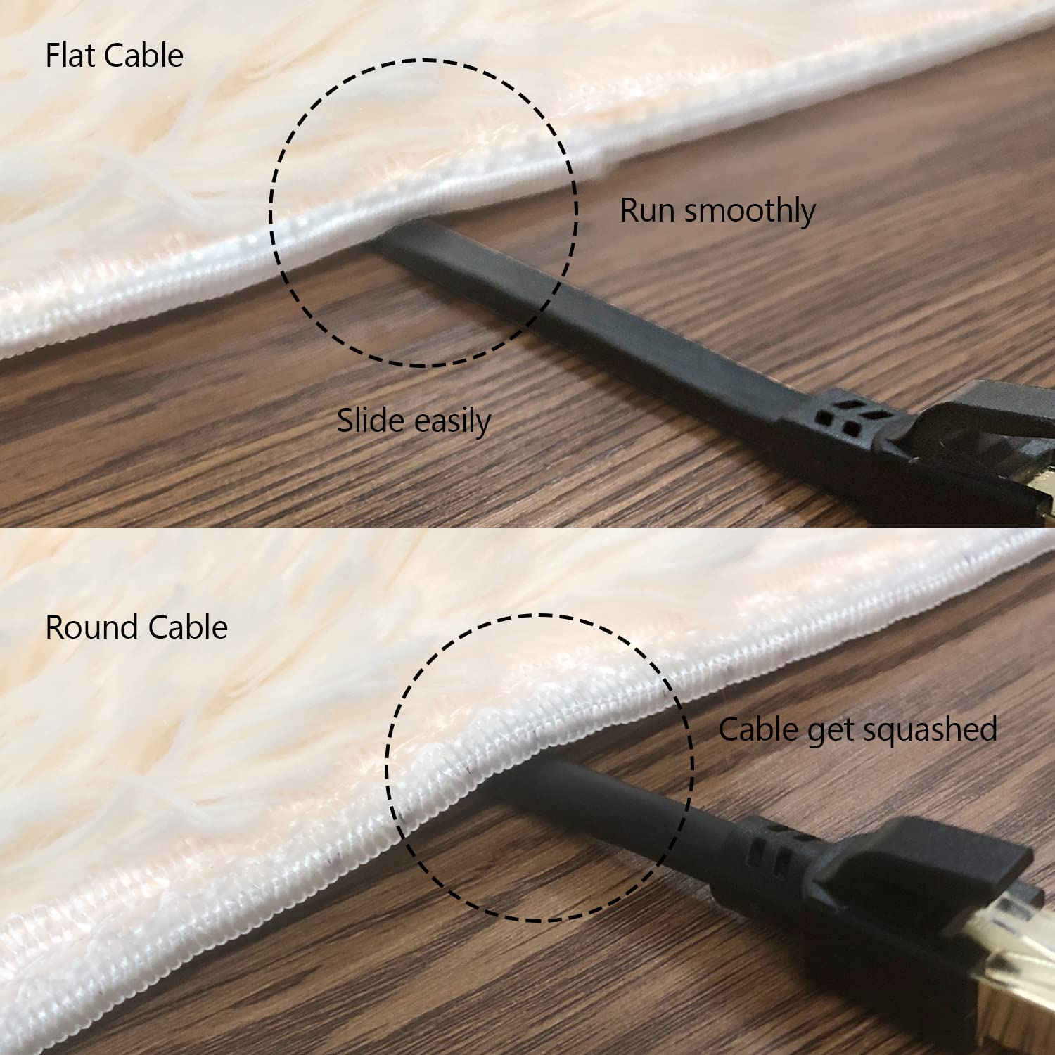 Cat8 Ethernet Cable, Outdoor&Indoor, 50 Ft Heavy Duty High Speed Cat 8 Lan Network Cable, 40Gbps 2000Mhz Rj45 Flat Internet Comp
