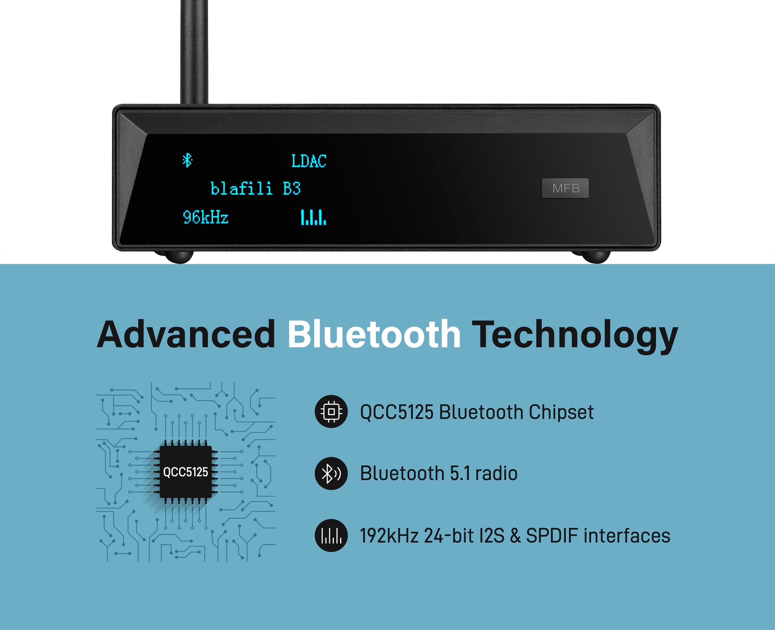 Blafili B3 Professional Xlr Bluetooth V5.1 Music Receiver, Ldac & Aptx Hd Streamer, Built In Ess Dac, Analog Rca, Digital Optica