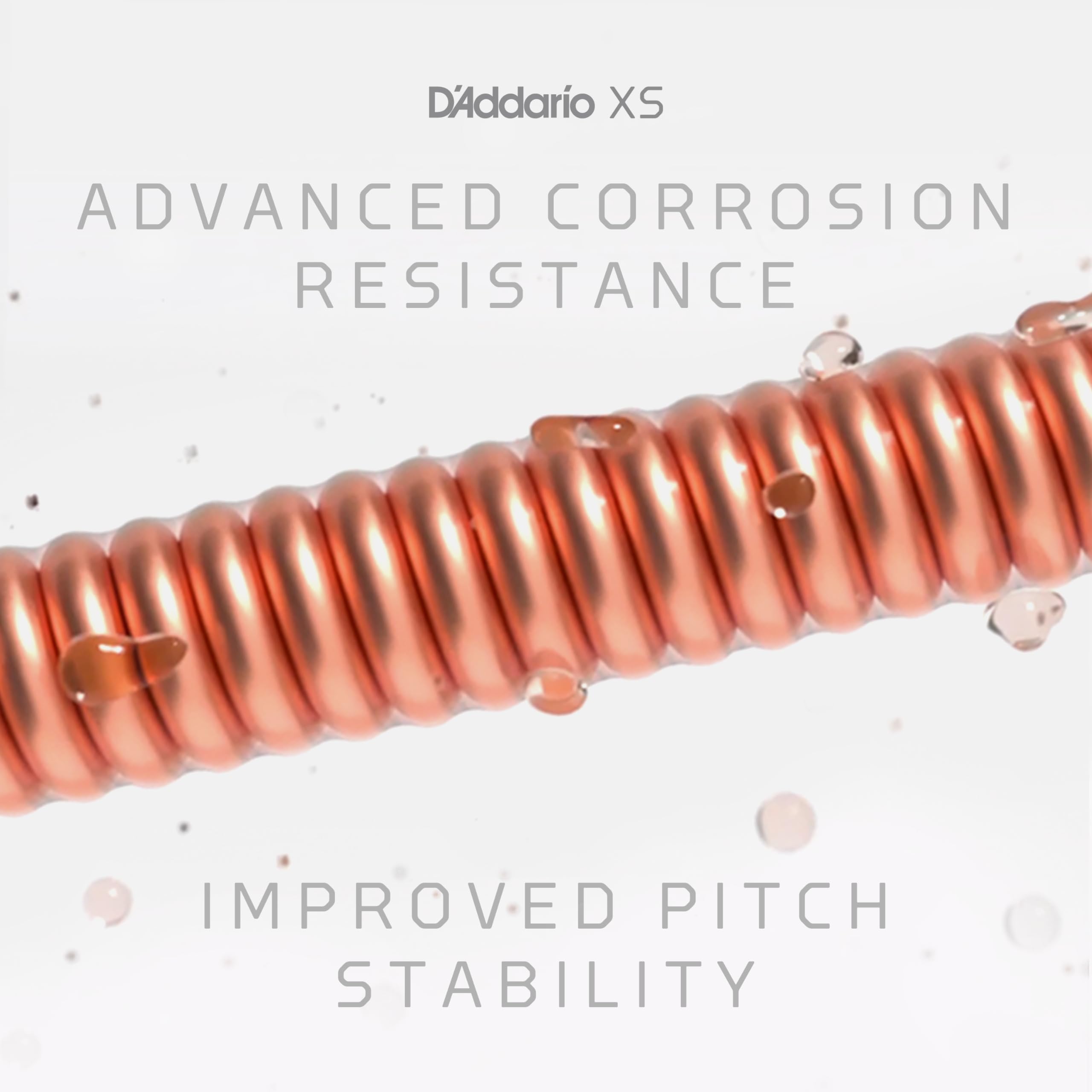 Daddario Acoustic Guitar Strings, Xs Phosphor Bronze Coated, Xsapb1047, Light Gauge 10-47, 12-String Set, Pack Of 1