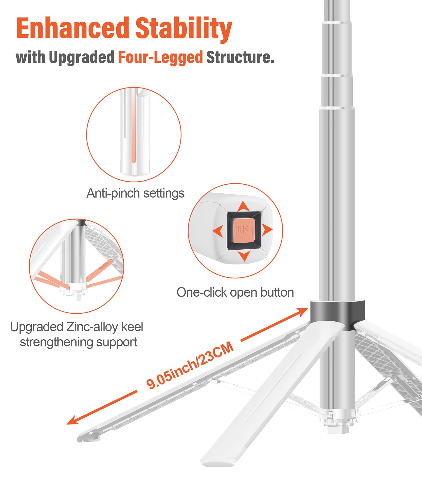 Funxee Selfie Stick Phone Tripod - 71 Inch Tall Cell Phone Holder With Detachable Wireless Remote And 2 Led Lights For Recording