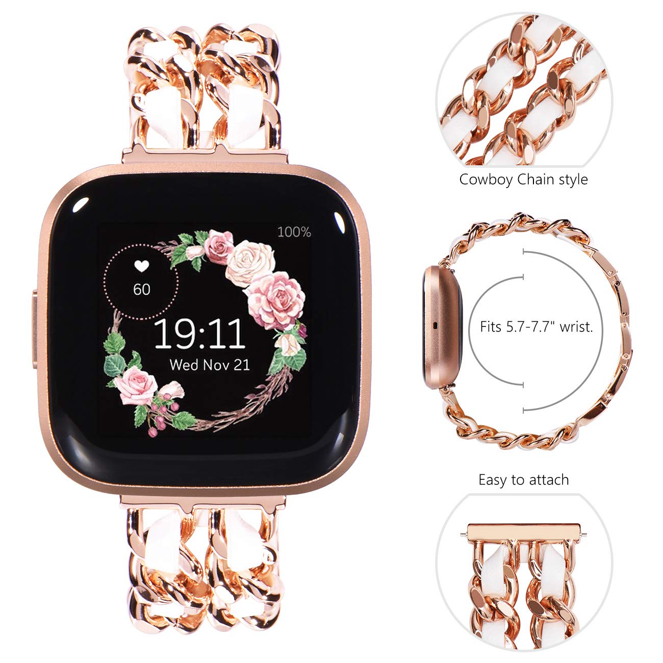 Newways Compatible For Fitbit Versa 2 Bands For Women, Dressy Bracelet Compatible For Fitbit Versa/Fitbit Versa 2/ Fitbit Versa