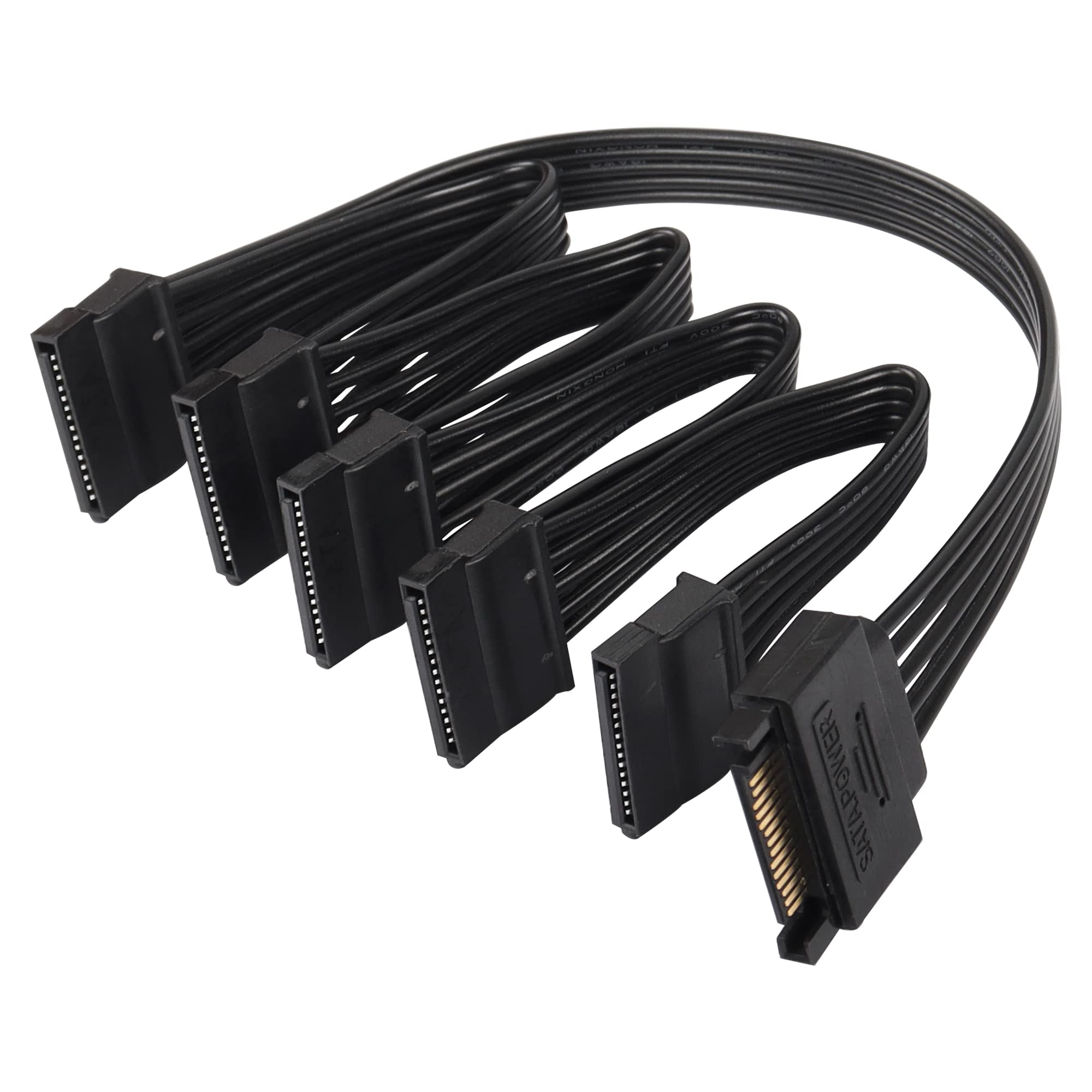 Sinloon Sata Power Splitter Cable, 15Pin Sata Male To 5 Sata Female Power Extension Hard Drive Cable,For Hdd Ssd And Optical Dri