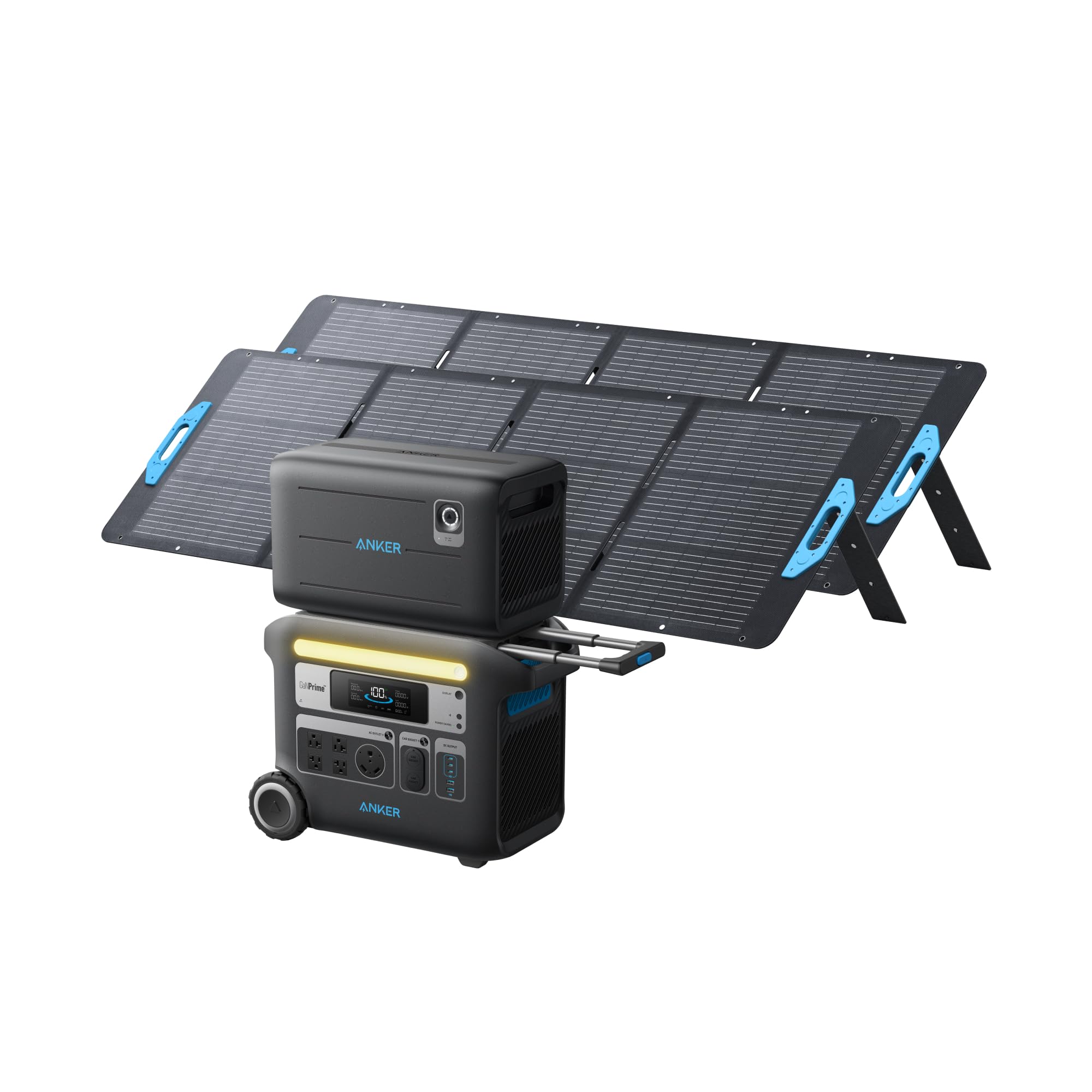 Anker Solix F2000 Portable Power Station, Powerhouse 767 And 760 Expansion Battery, With 2  200W Solar Panels, 4096Wh Lifepo4 Ba