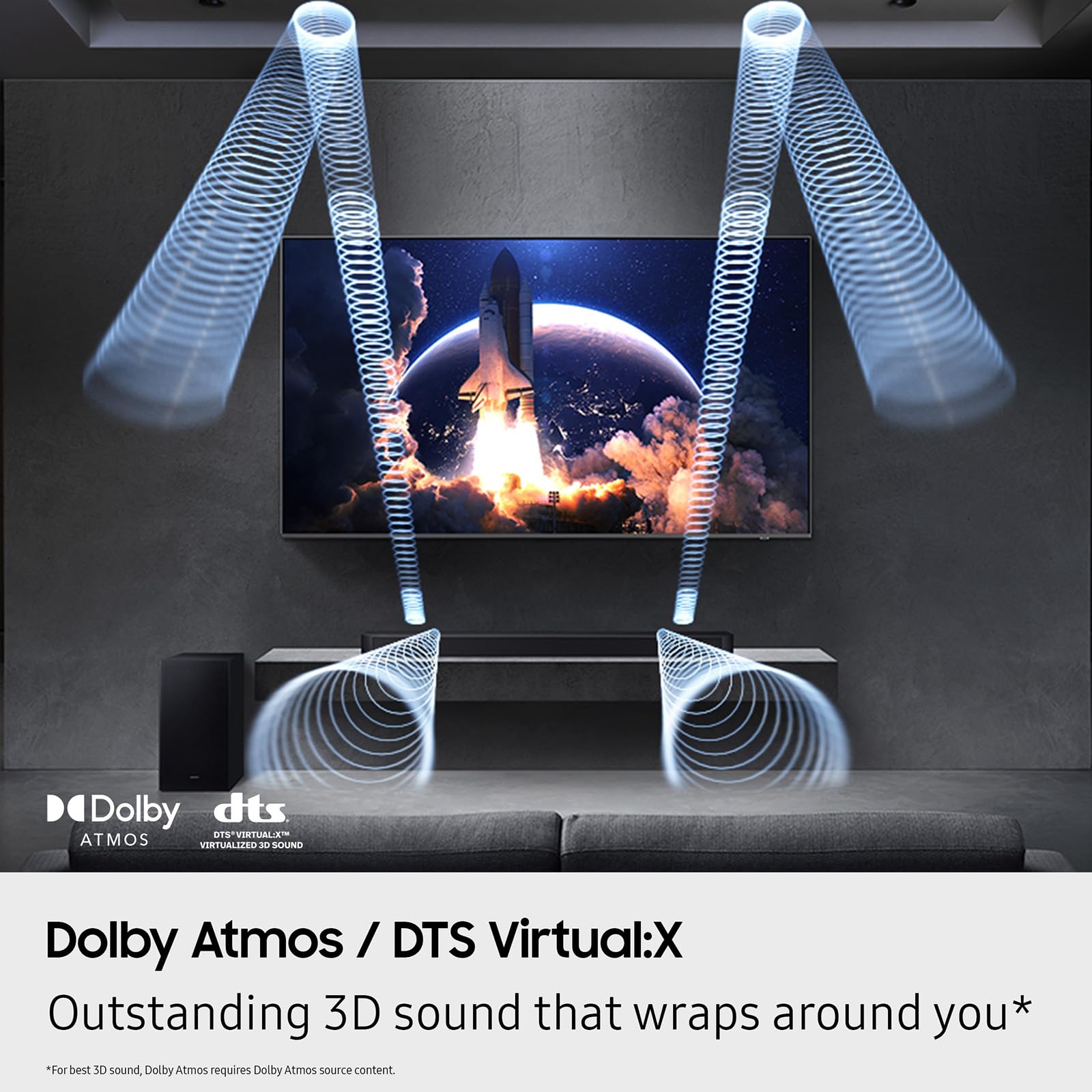 Samsung Q-Series Soundbar Hw Q600F 3.1.2 Ch Subwoofer (2025 Model) Spacefit Sound Pro, Q-Symphony, Adaptive Sound