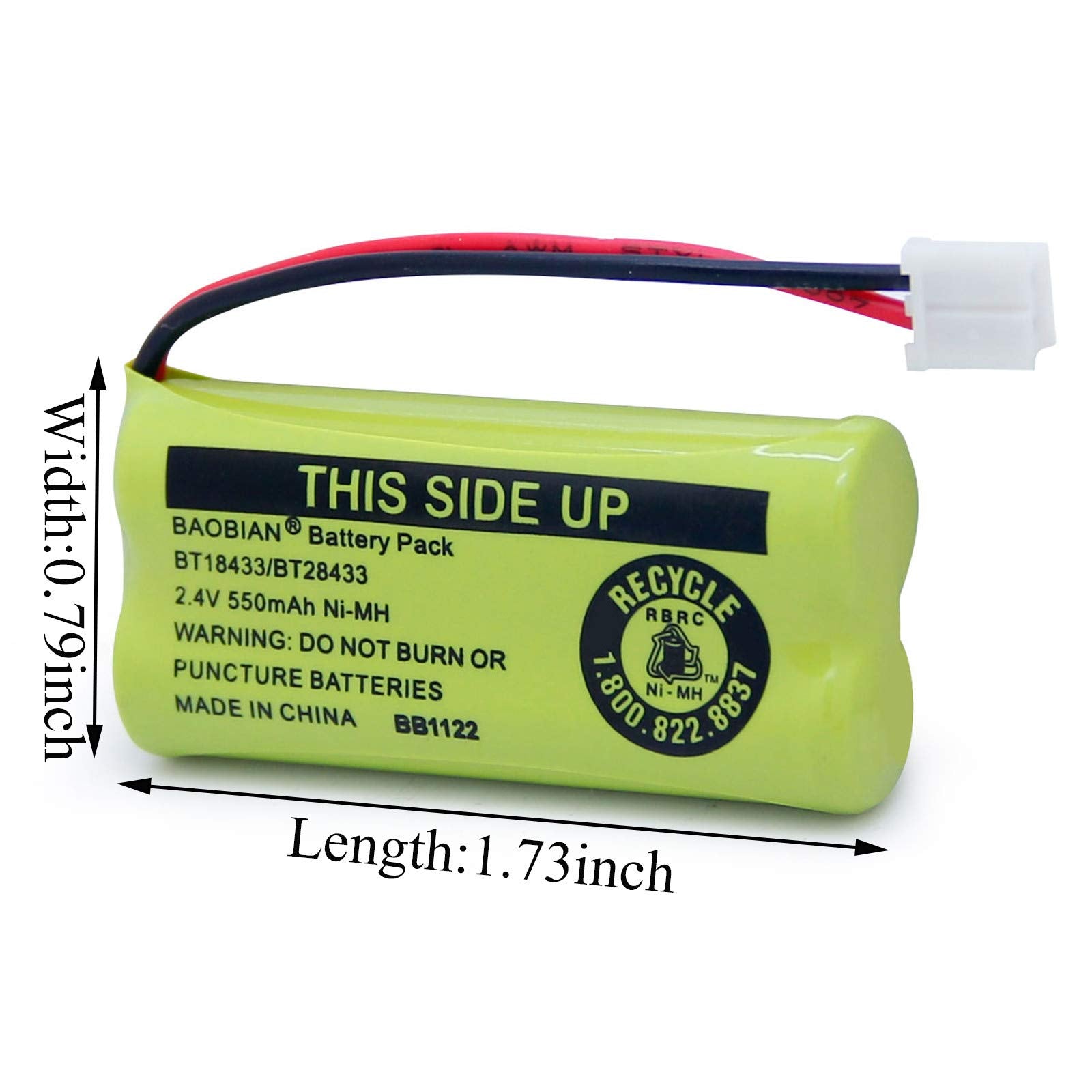 Baobian Bt18433 Bt28433 Cordless Phone Battery Compatible With At&T/Lucent Bt 18433 Bt 184342 Bt 28433 Bt 284342 Bt 6010 Bt 8000
