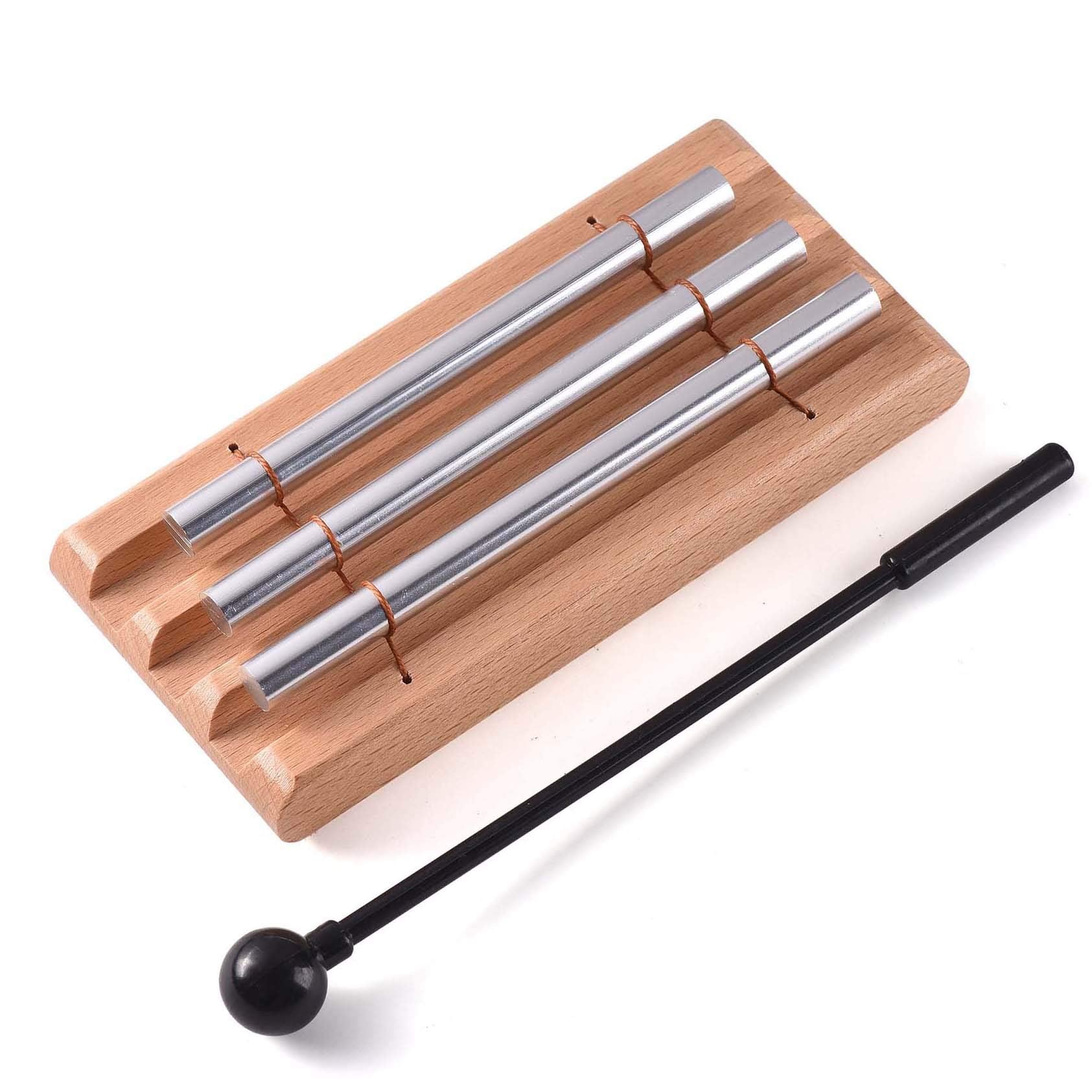 Three Tone Meditation Chime, Trio Hand Chime Bell Percussion Instrument For Yoga, And Teachers Classroom Management