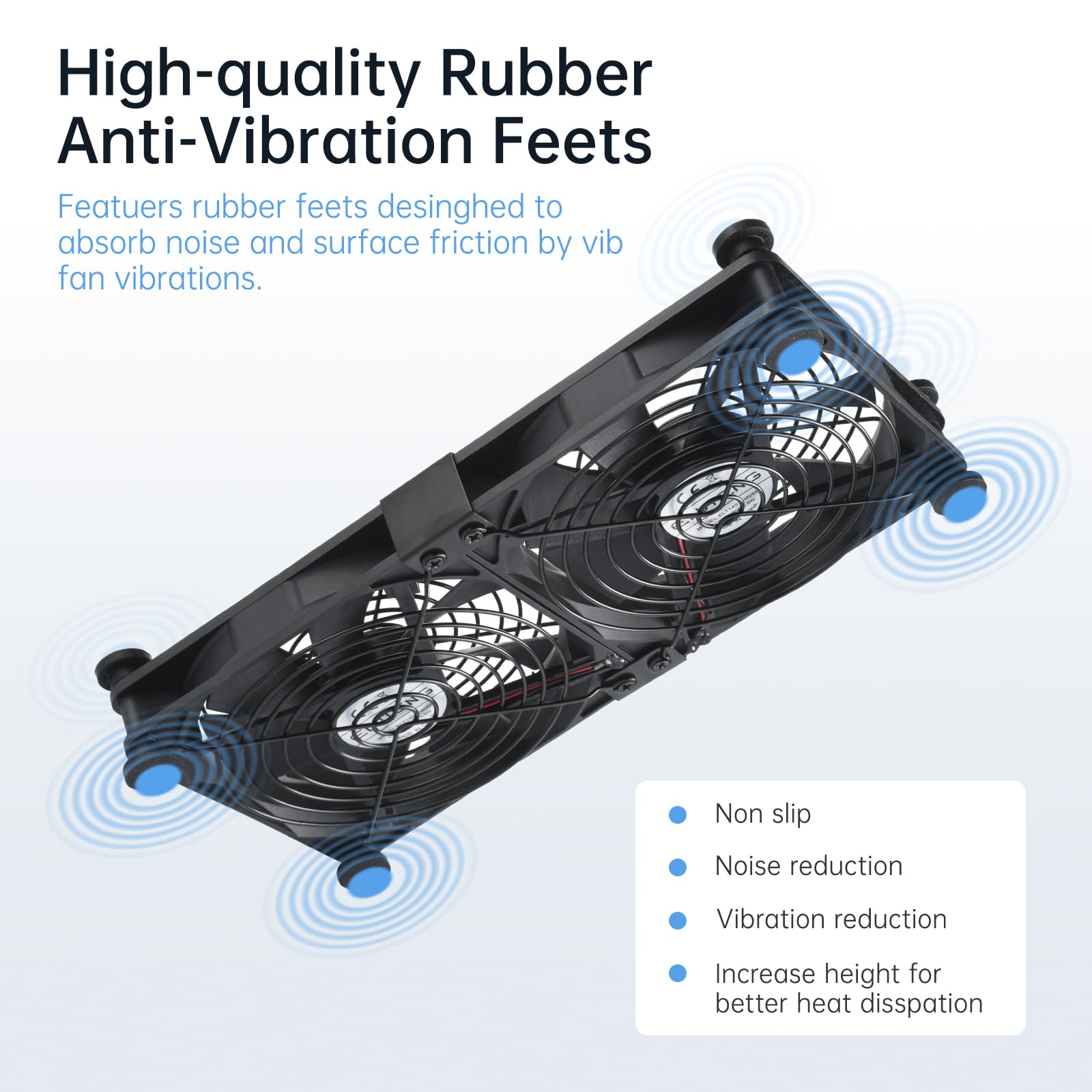 Eluteng Dual Ac Usb Computer Fan 140Mm Usb Fans For Cooling 3 Speed Control 12V Computer Fan With Ac Plug For Laptop Receiver Dv