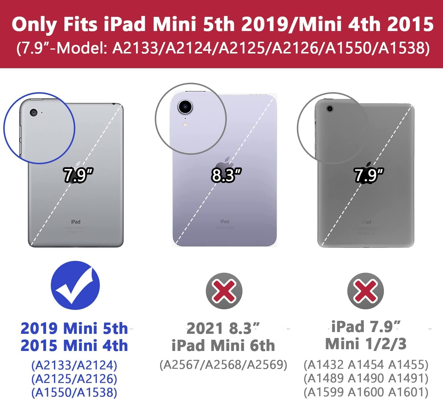 Tsqqst Ipad Mini 4/5 Case For Kids With Glass Screen Protector 2015 2019 | Ipad Mini 5Th 4Th Generation Case With Pencil Holder+