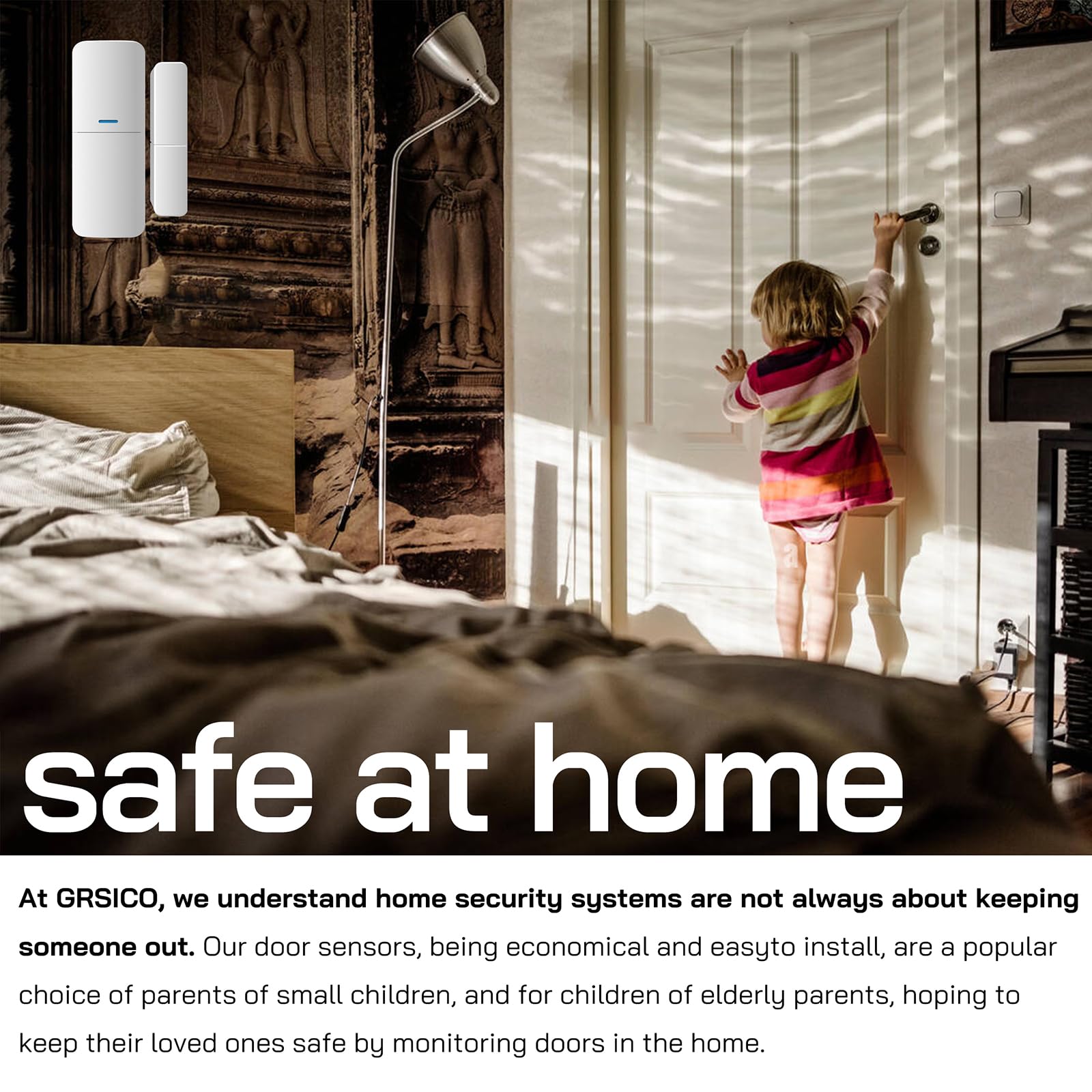 Home Alarm System 5 Piece Kit, Door Window Sensors Wifi Alarm System For Kids Safety, Smart Wireless Home Alarm Security System