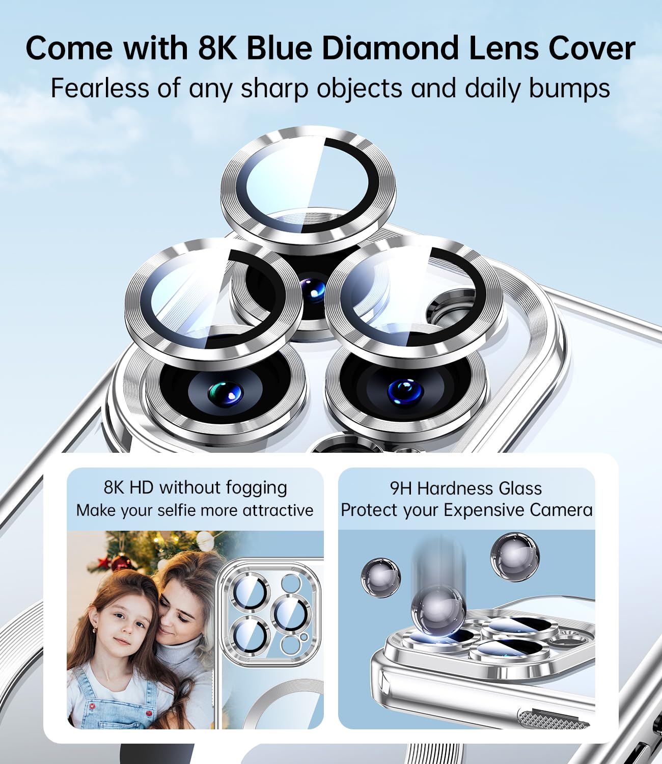 Jueshituo Magnetic Titanium Color For Iphone 15 Pro Case With Full Camera Protection [No.1 Strong N56 Magnets] [Military Grade D