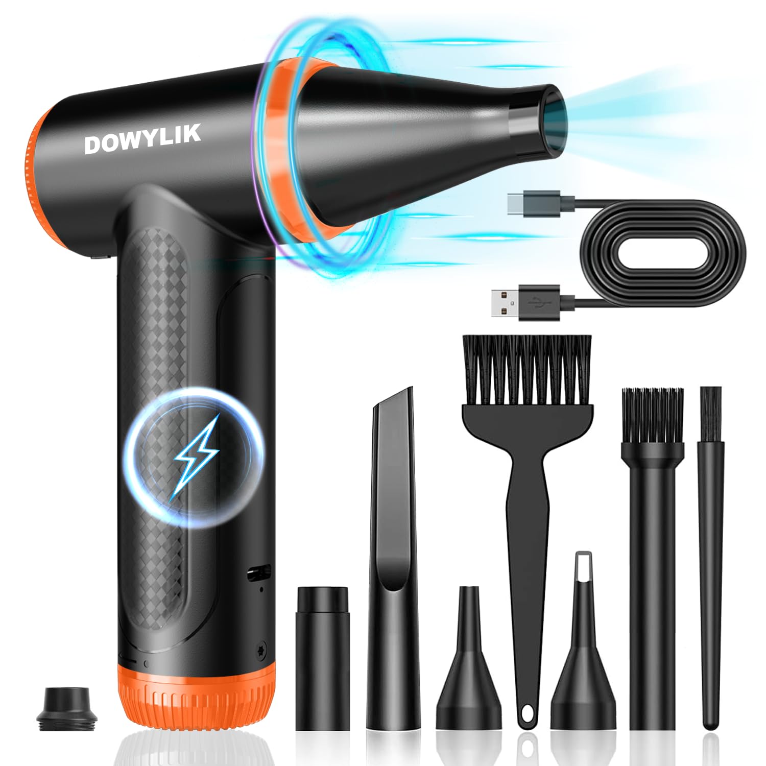 Dowylik Compressed Air Duster, 150000Rpm Stepless Speed Electric Air Duster Mini Air Duster Keyboard Cleaner, Rechargeable Good 