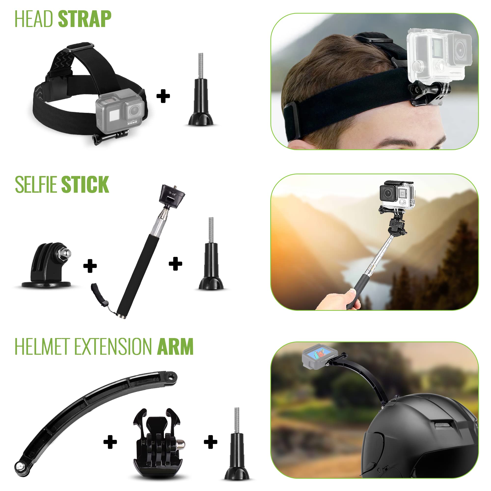 Diginerds 50 In 1 Action Camera Accessory Kit Compatible With Gopro Hero11/10/9/8/7/6/5, Gopro Max, Gopro Fusion, Insta360, Dji