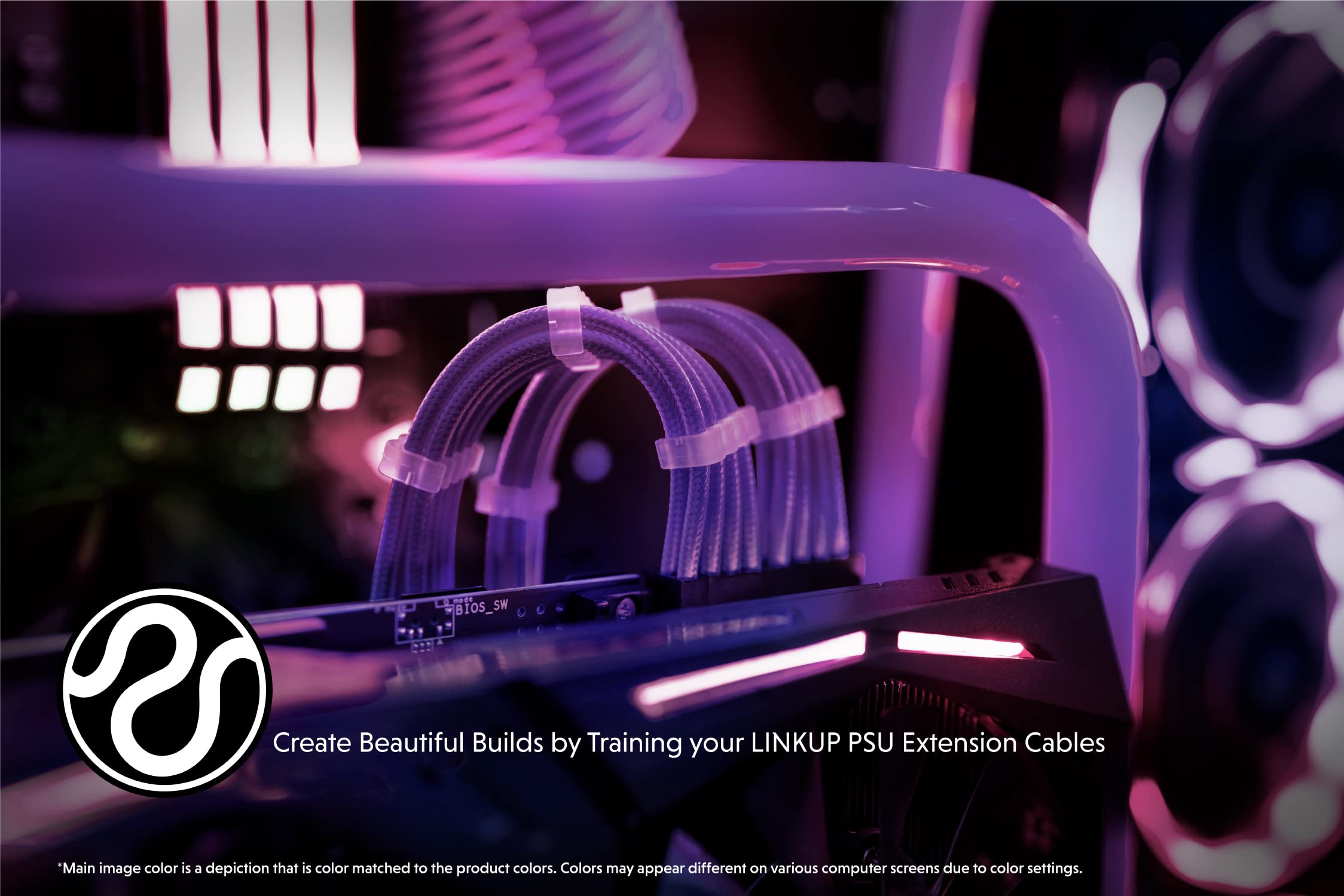 Linkup   Ava 50Cm Eps 8P(4+4) Cpu Atx Motherboard Psu Power Supply Braided Sleeved Custom Mod Pc Extension Cable W/Combs?Strong