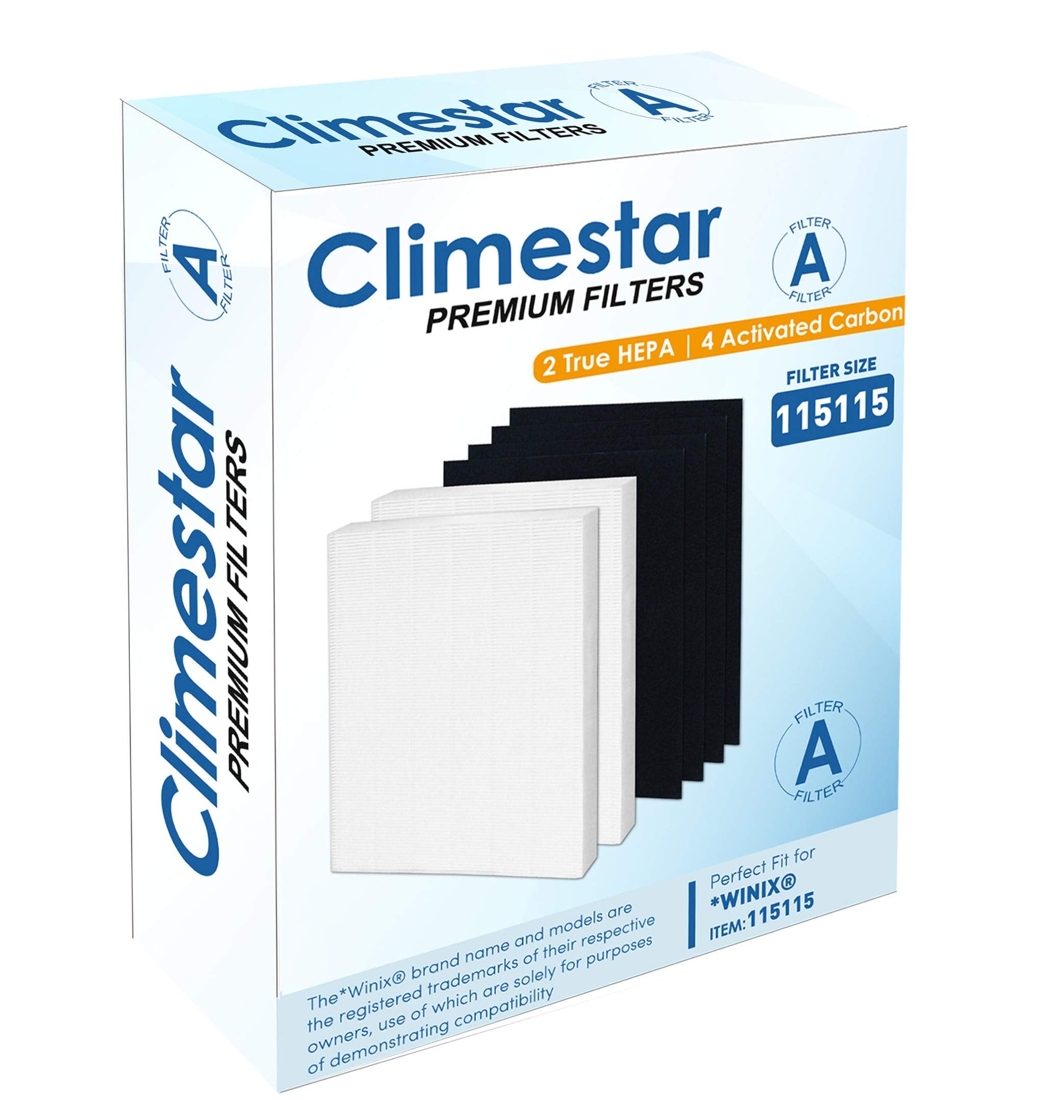 Climestar True Hepa Filter A 115115 Size 21 Pack Of 2 Hepa Plus 4 Prefilter Compatible Replacement Filters For Winix Air Purifie