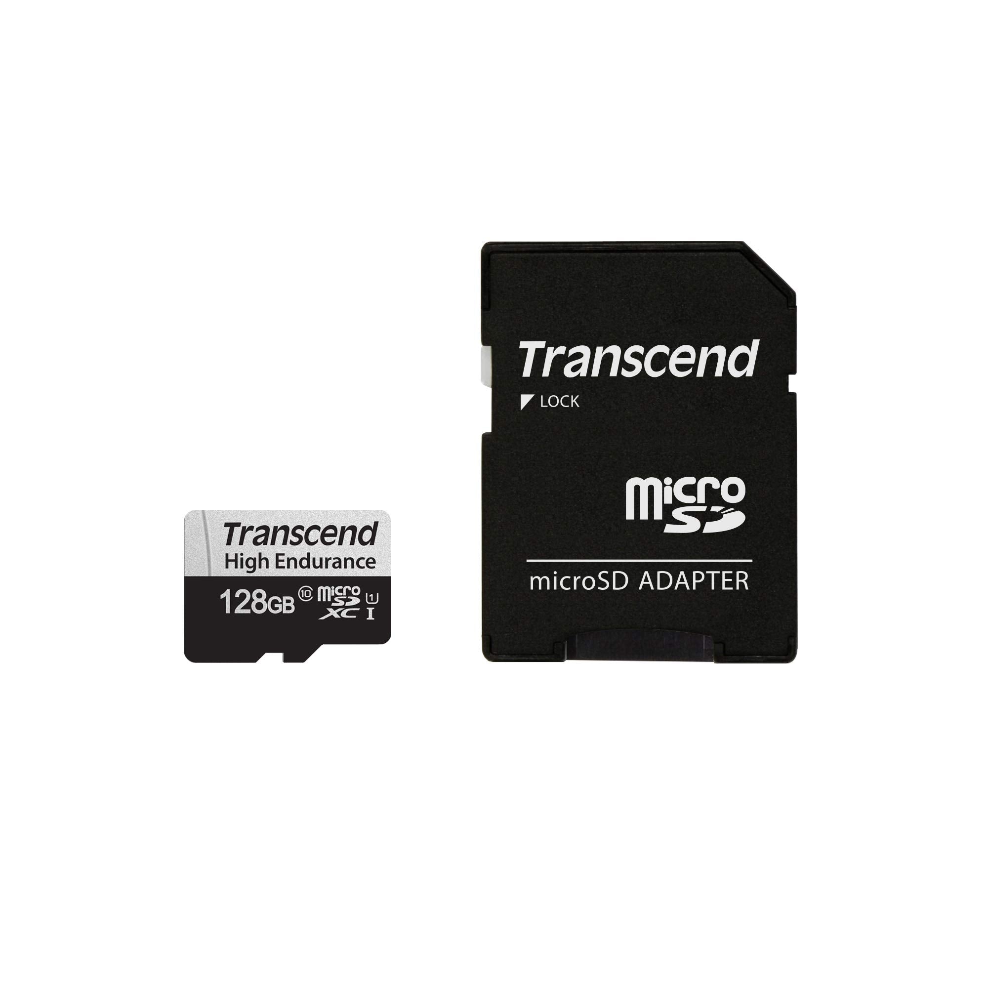 Transcend 128GB 350V(uSD Card), Micro SD, Memory Card, U1, Full HD, Up to 100MB/s, for Camera and Drones   TS128GUSD350V