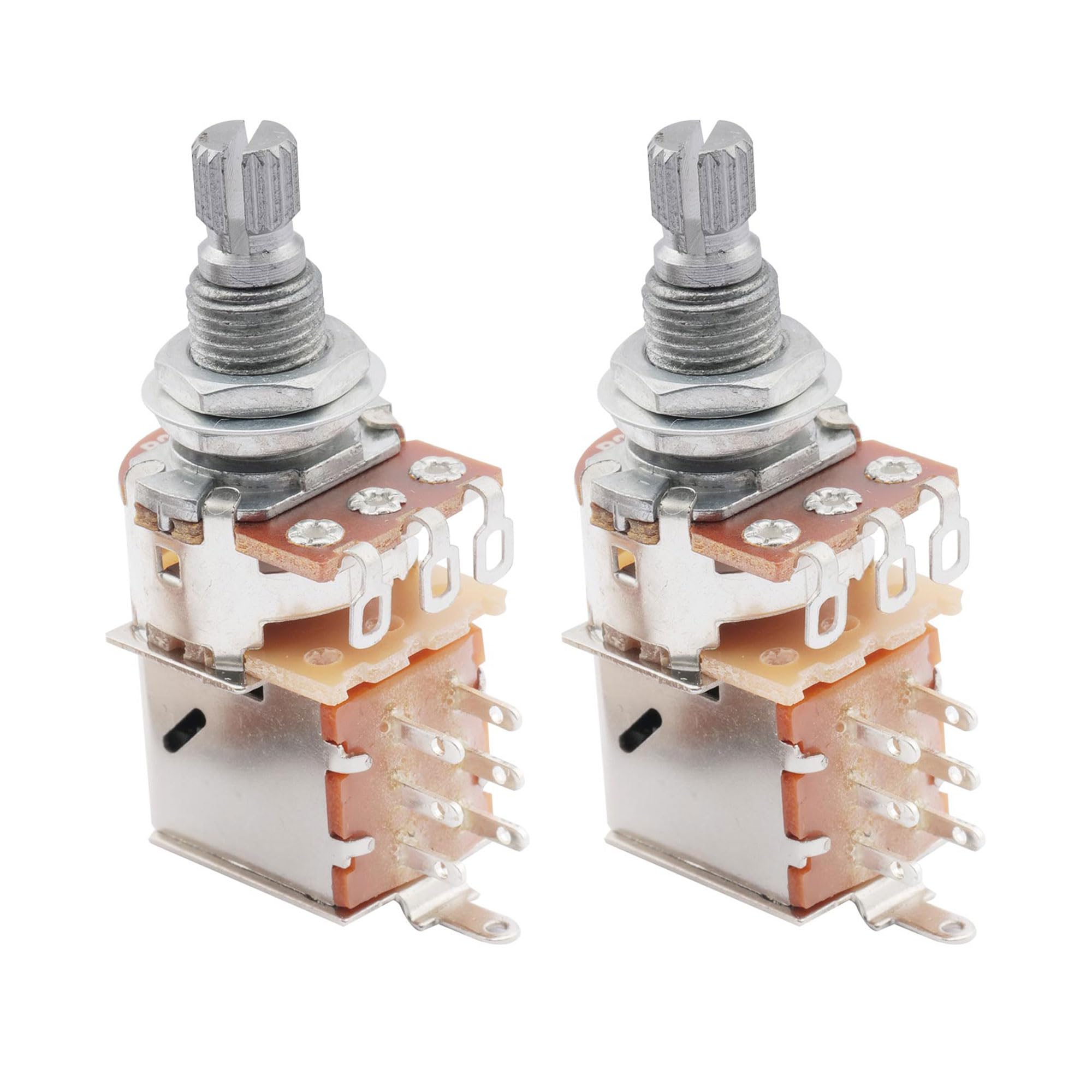 Musiclily Metric 18mm B250k Push Pull Guitar Pots Linear Taper Split Shaft Potentiometers (2 Pcs)