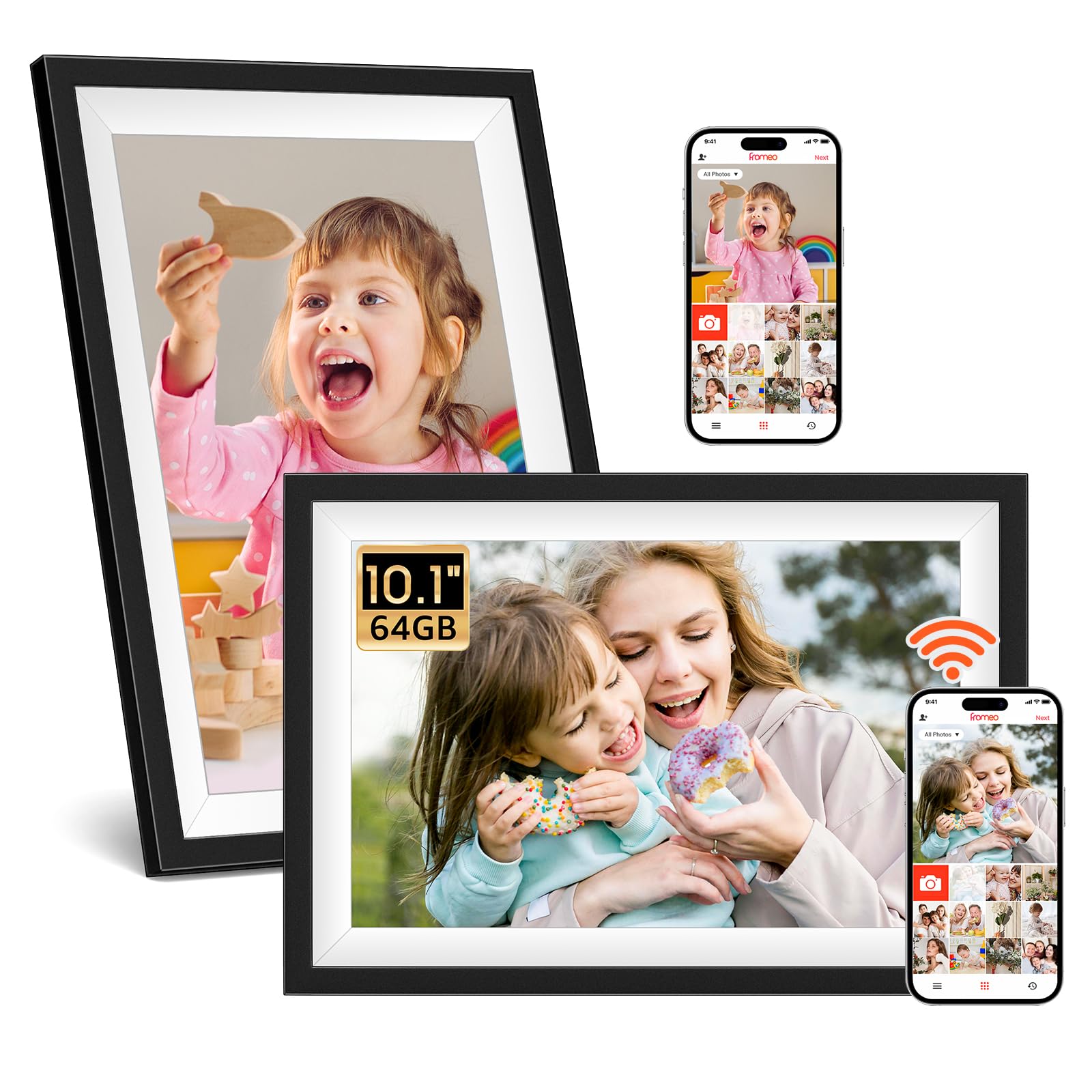 2 Pack Wifi Digital Picture Frame, 10.1 Inch Smart Digital Photo Frame With 64Gb Storage, 1280X800 Ips Touch Screen Digital Pict
