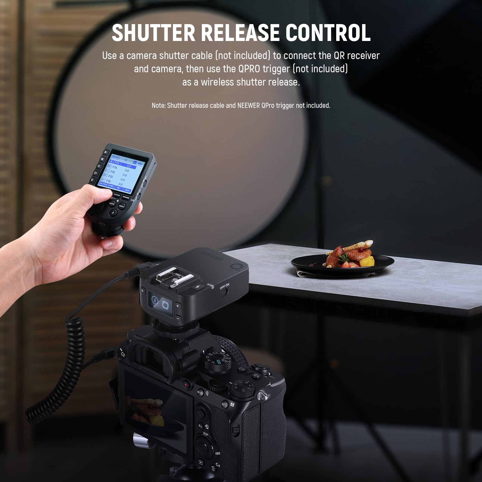 Neewer Qr 2.4G Wireless Flash Receiver For Neewer Qpro-C, Qpro-N, Qpro-S Triggers, Single Contact With 2.5Mm Sync Port, Hot Shoe