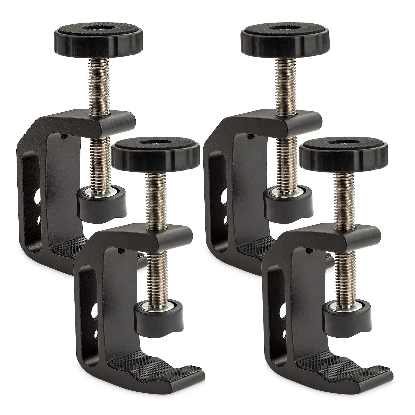 4Pcs Universal C Clamp, Heavy Duty Sturdy 1/4 And 3/8 Thread Hole For Tables Desk Mount, Desktop Mount Holder, Photo Studio Phot