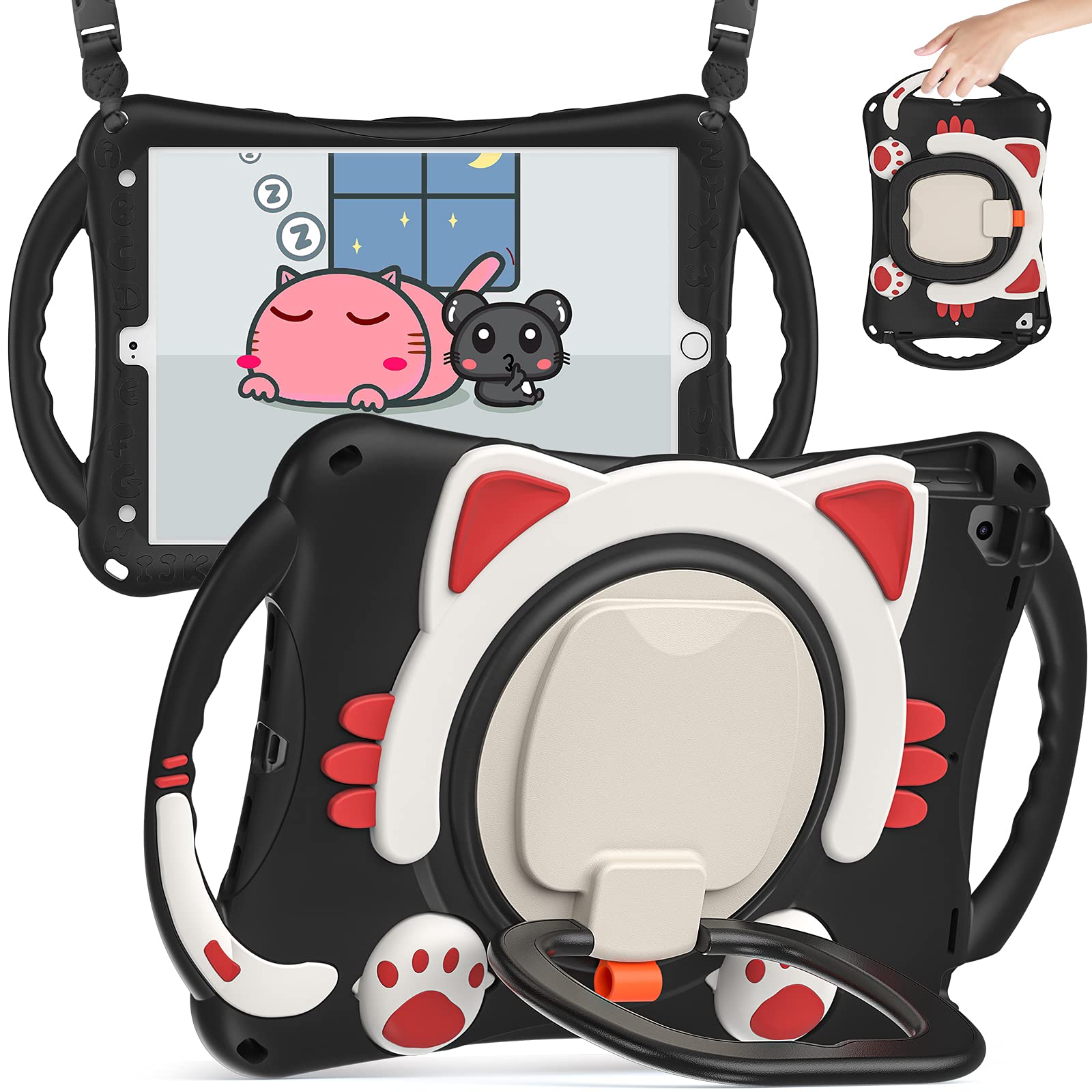 Batyue Case For Ipad 9Th/8Th/7Th Generation 10.2 Inch (2021/2020/2019), Ipad Air 10.5 2019, Ipad Pro 10.5 2017 With Rotating Sta