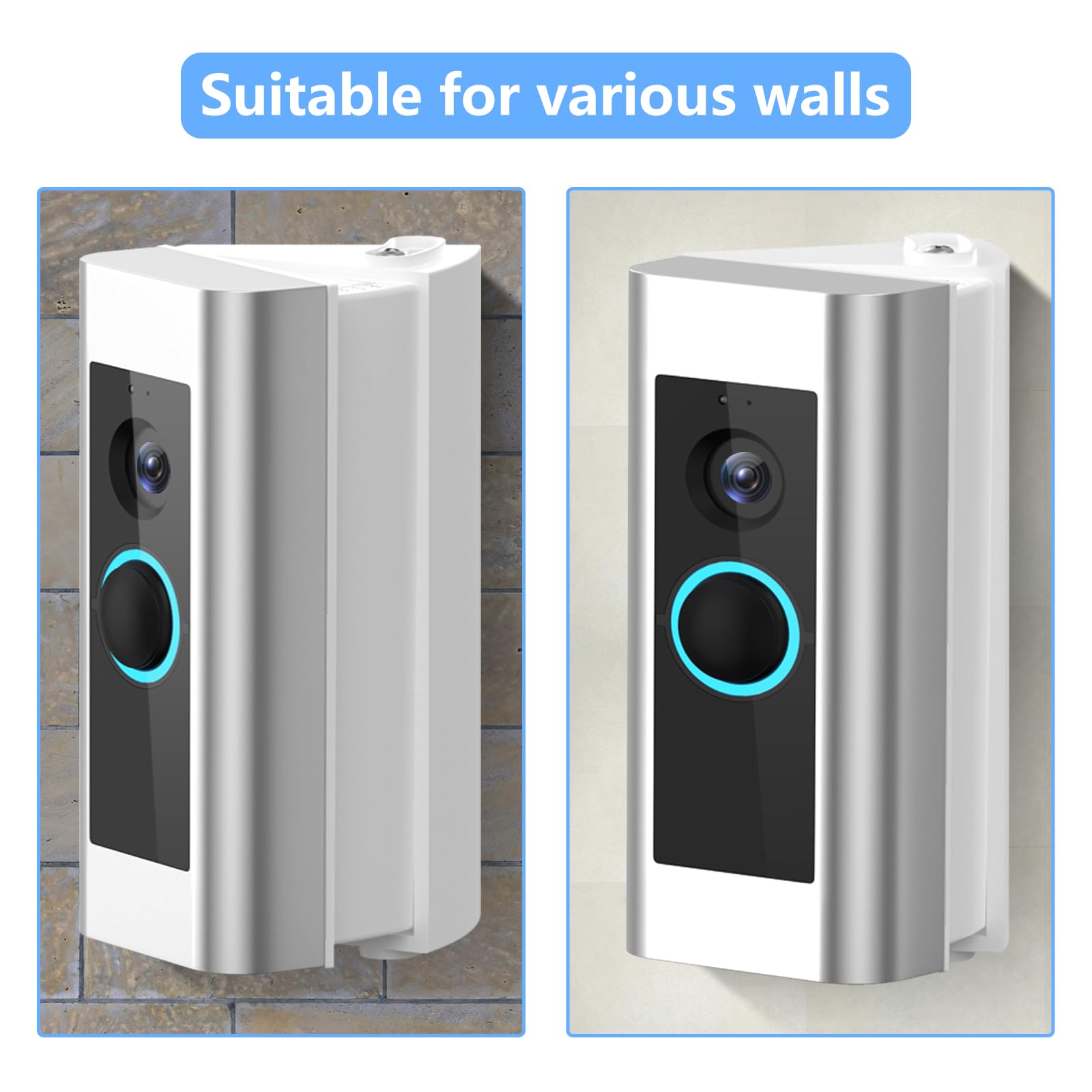 Riovo Adjustable 30 To 55 Degree Doorbell Angle Mount Compatible With Video Doorbell Wired/Pro, Replacement Angle Adjustment Ada