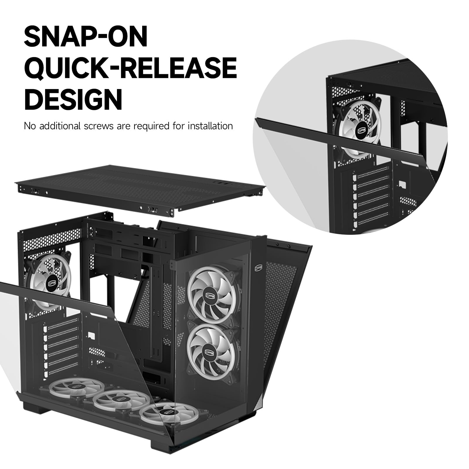 Pccooler C3T500 Argb Pc Case Mid Tower Desktop Computer Gaming Superior Case For Atx/M Atx/Itx With 6 Argb Case Fans,Column Free