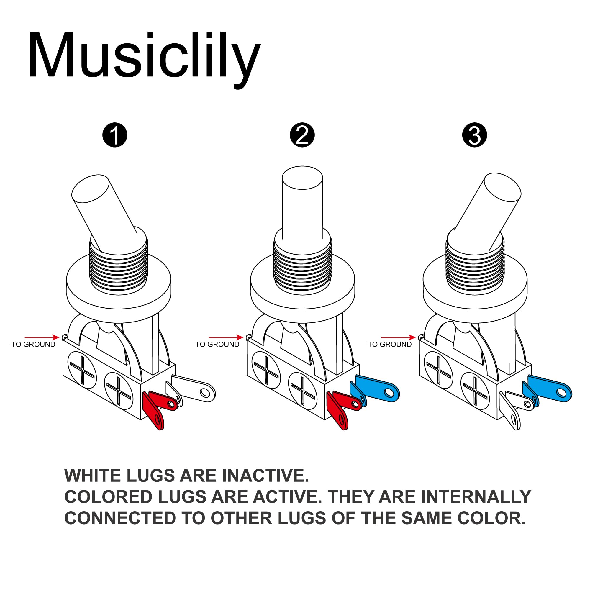 Musiclily Metric 3 Way Short Straight Guitar Toggle Switch Pickup Selector For Epiphone Lp Les Paul Electric Guitar, Cream Tip