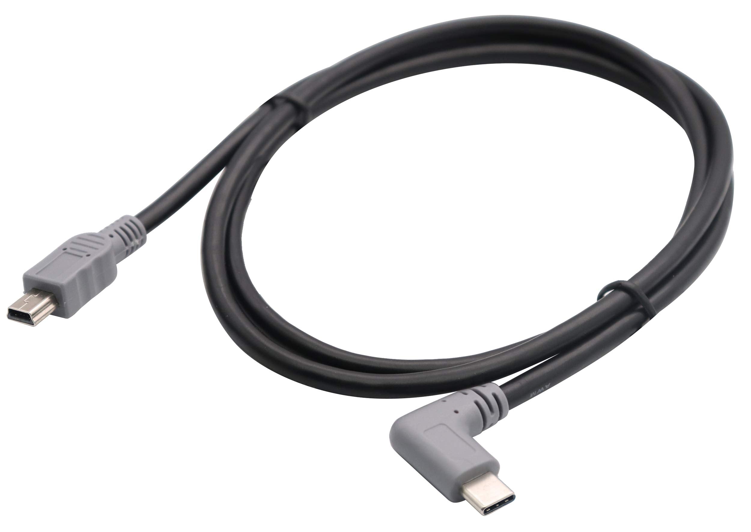 Zdycgtime Mini Usb To Type-C Cable 90 Degree Angle Usb 2.0 Type C Male To Mini 2.0 Male Data Sync And Charging Cable For Digital
