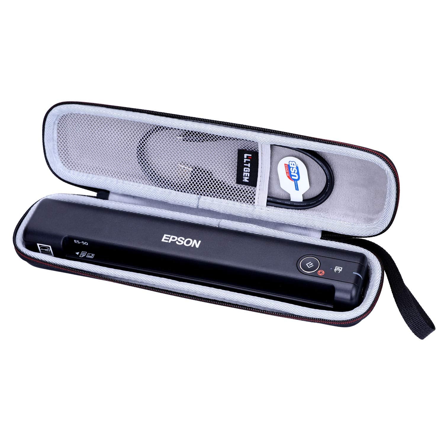 LTGEM Hard Case for Epson Workforce ES-50/55R/60W/65WR & DS-30/70/80 & Epson RapidReceipt RR-60/70W Portable Document Scanner