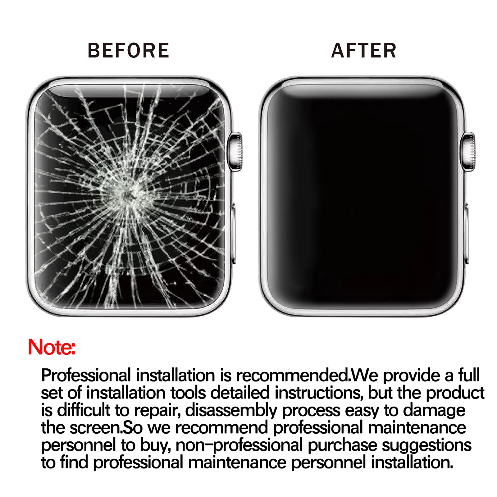 Zgxhga Compatible With Apple Watch Series 4 44Mm Screen Replacement   Front Lcd Glass Lens Replacement Repair Kit & Watch Glass